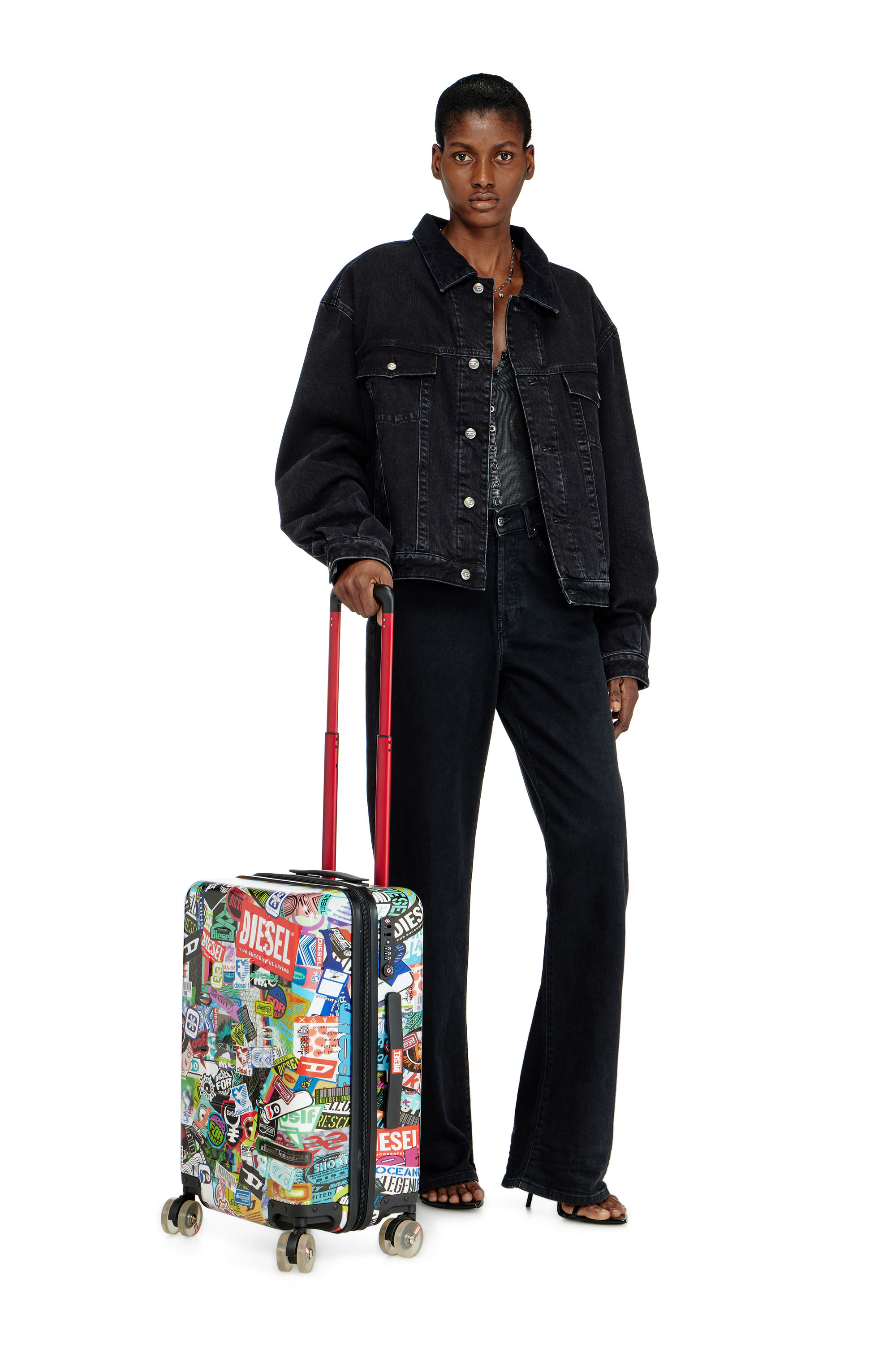 Diesel - DIESEL PC PRINTED TROLLEY-STICKERS- DSL0, Unisex's Sticker style carry‑on suitcase 20" in マルチカラー - 6