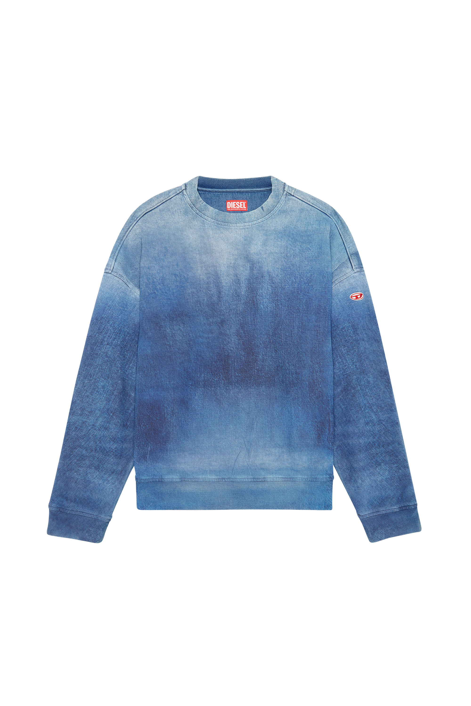 Diesel - D-KRIB TRACK DENIM SWEATSHIRT, ミディアムブルー - Image 6