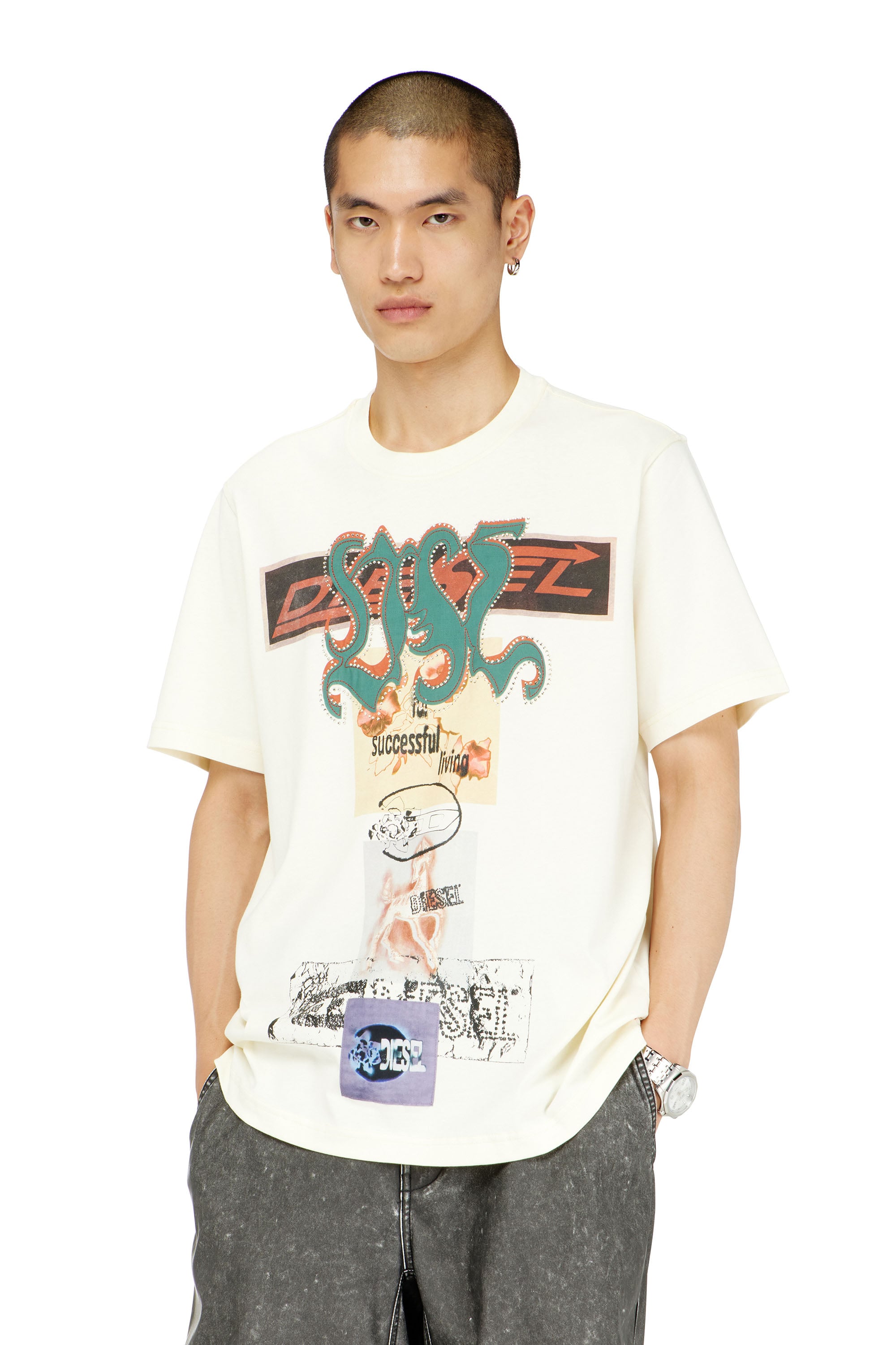 Diesel - T-ADJUST-AA4, Male's Tシャツ in null - 1