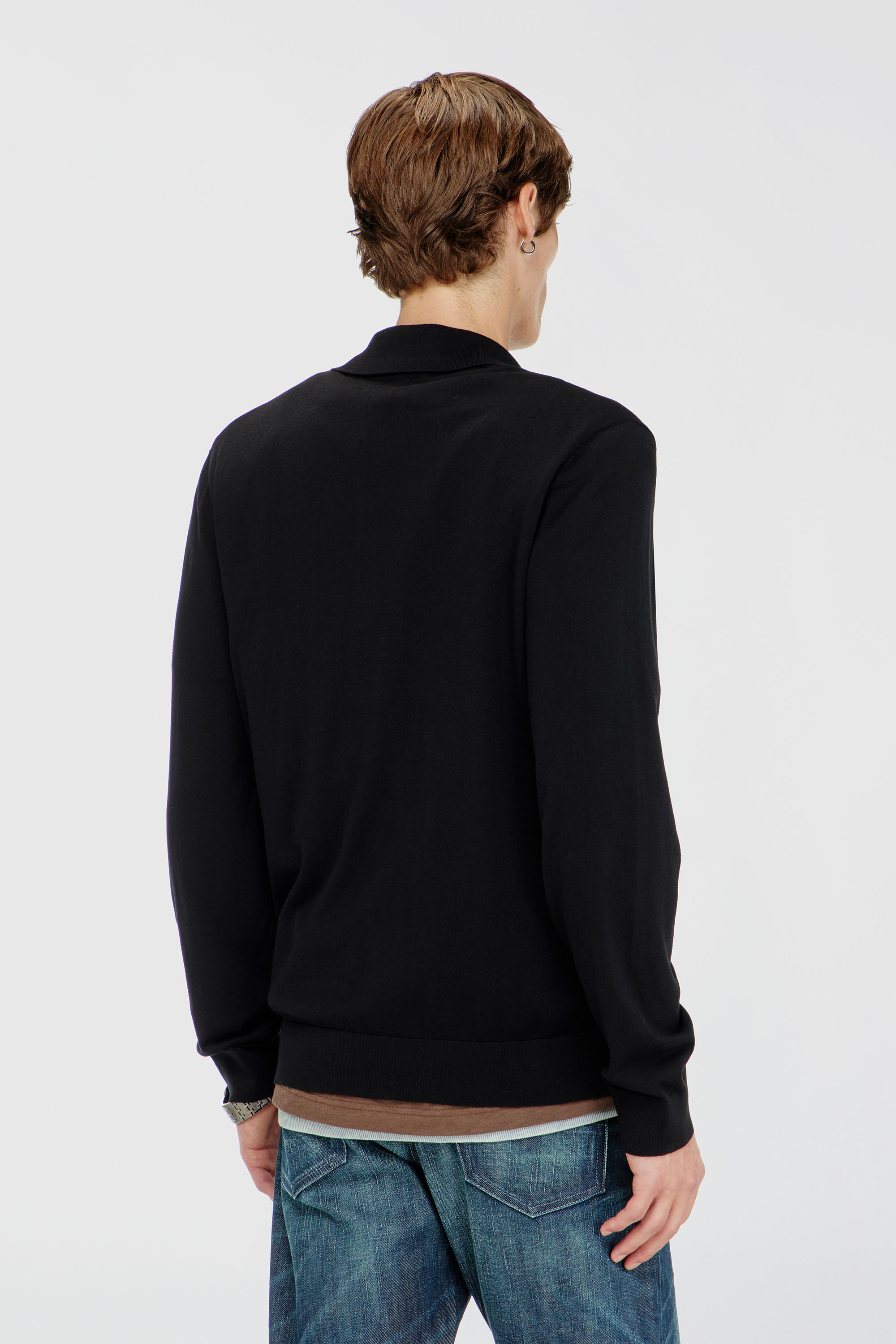 Diesel - K-VILNIUS-LS, Male's ポロニット in ブラック - 5