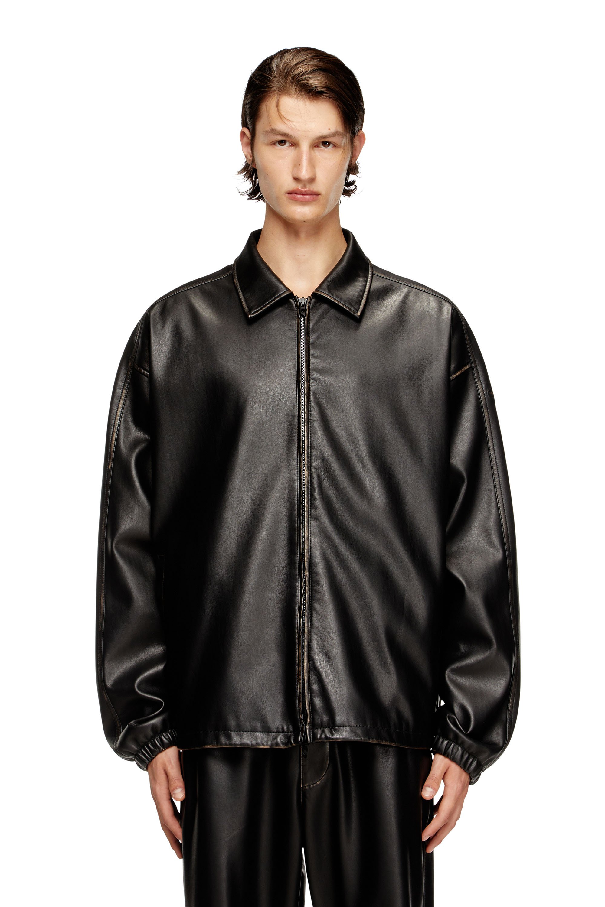 Diesel - J-AKE, Unisex's Jacket in treated technical fabric in ブラック - 1