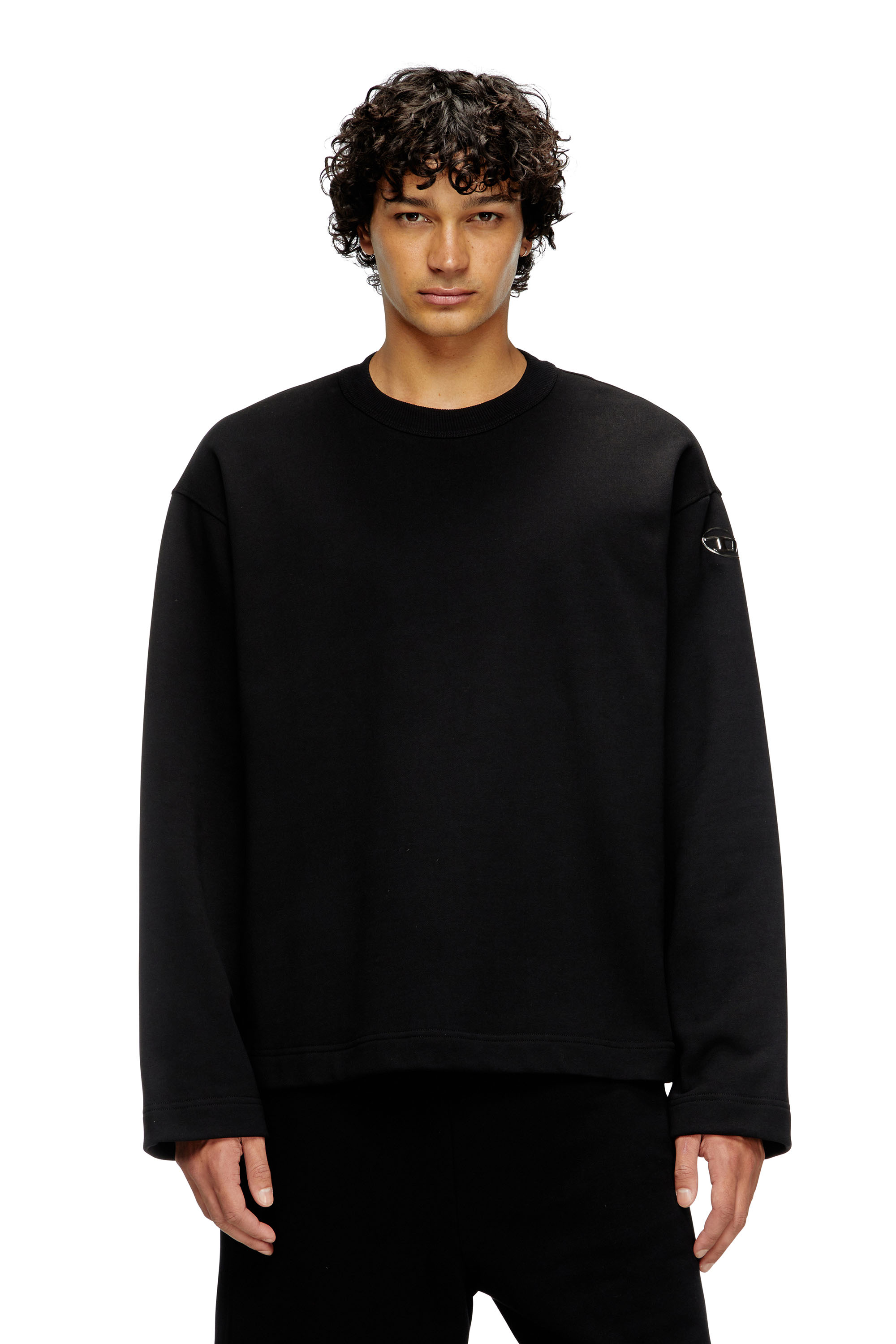 Diesel - S-MACSIS-OD, Male's Sweatshirt with metallic logo in ブラック - 1
