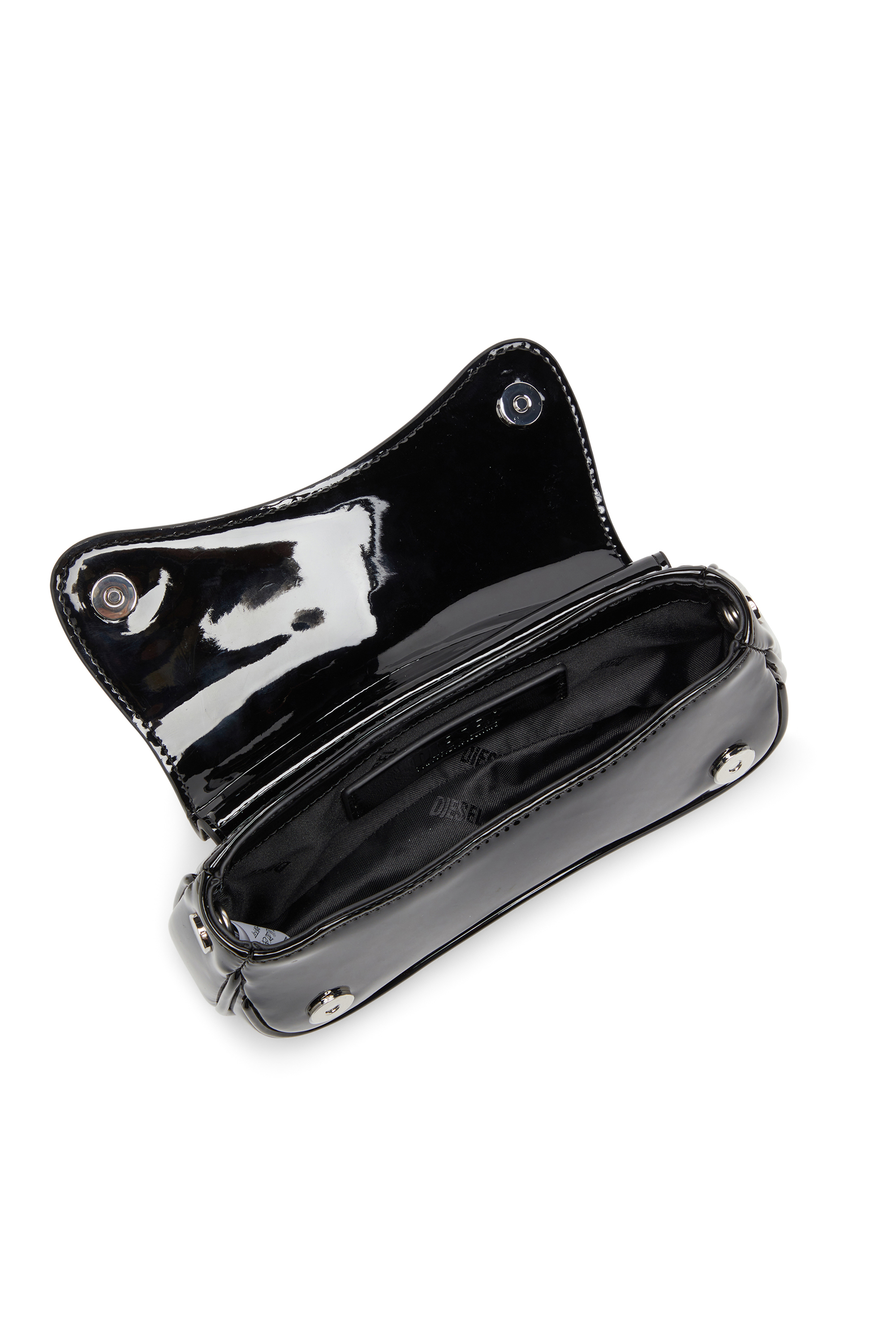 Diesel - PLAY CROSSBODY XS, Female's Play-Small crossbody bag  in glossy PU in ブラック/フラッシュミラー - 4