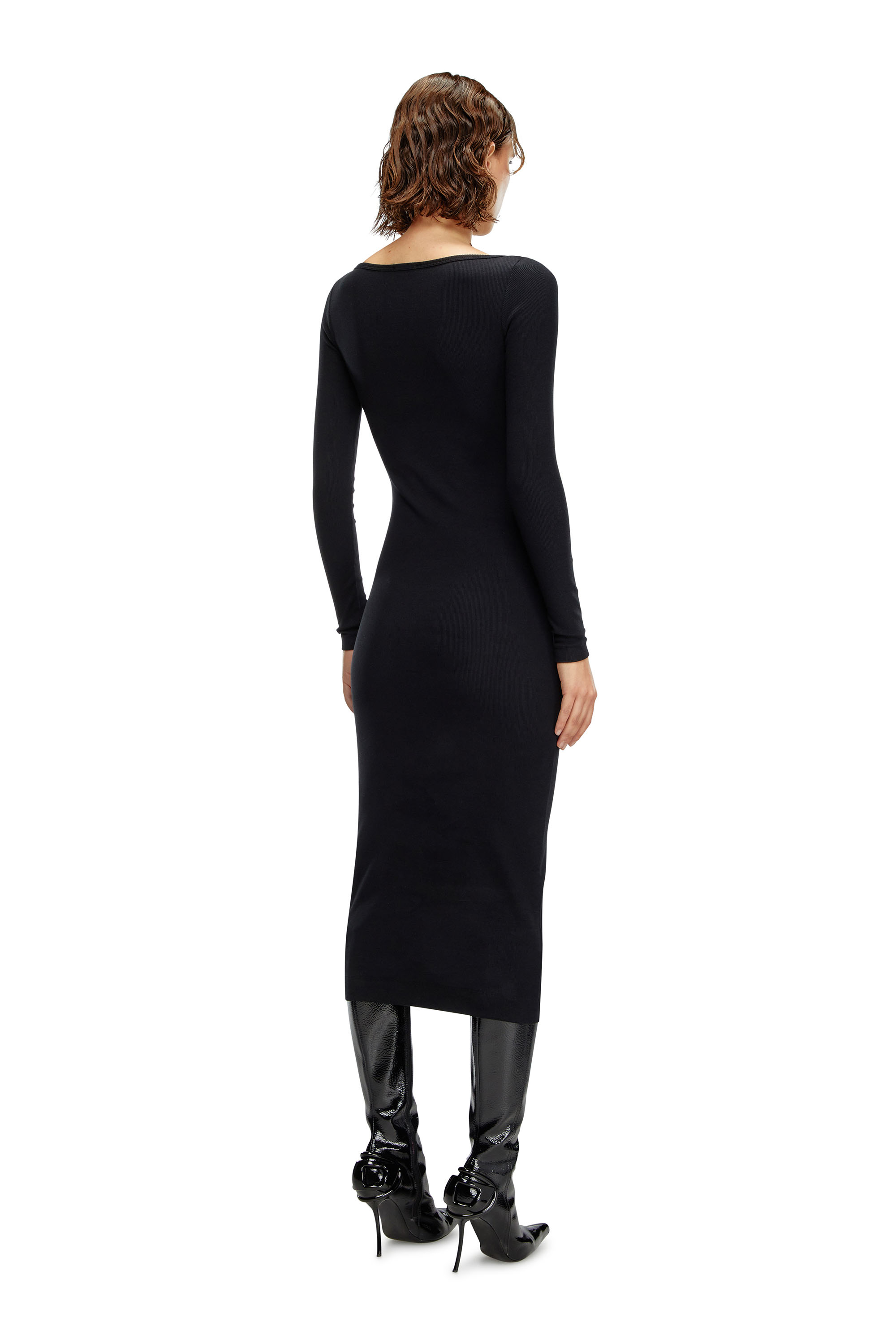 Diesel - D-BALLET-D, Female's Scoop-neck midi dress in ブラック - 2