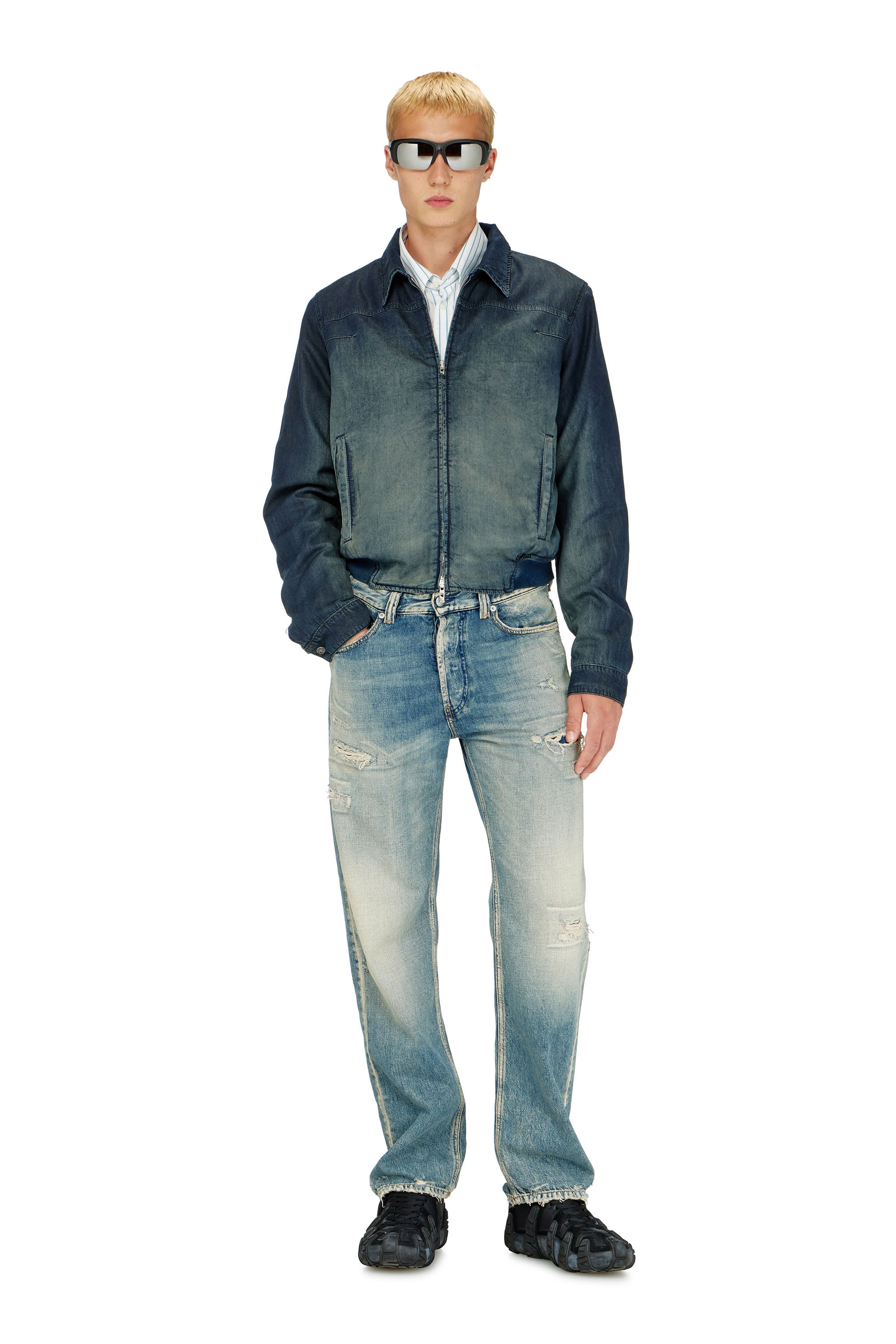 Diesel - D-NOREKO-S, Male's デニムジャケット in ダークブルー - 2