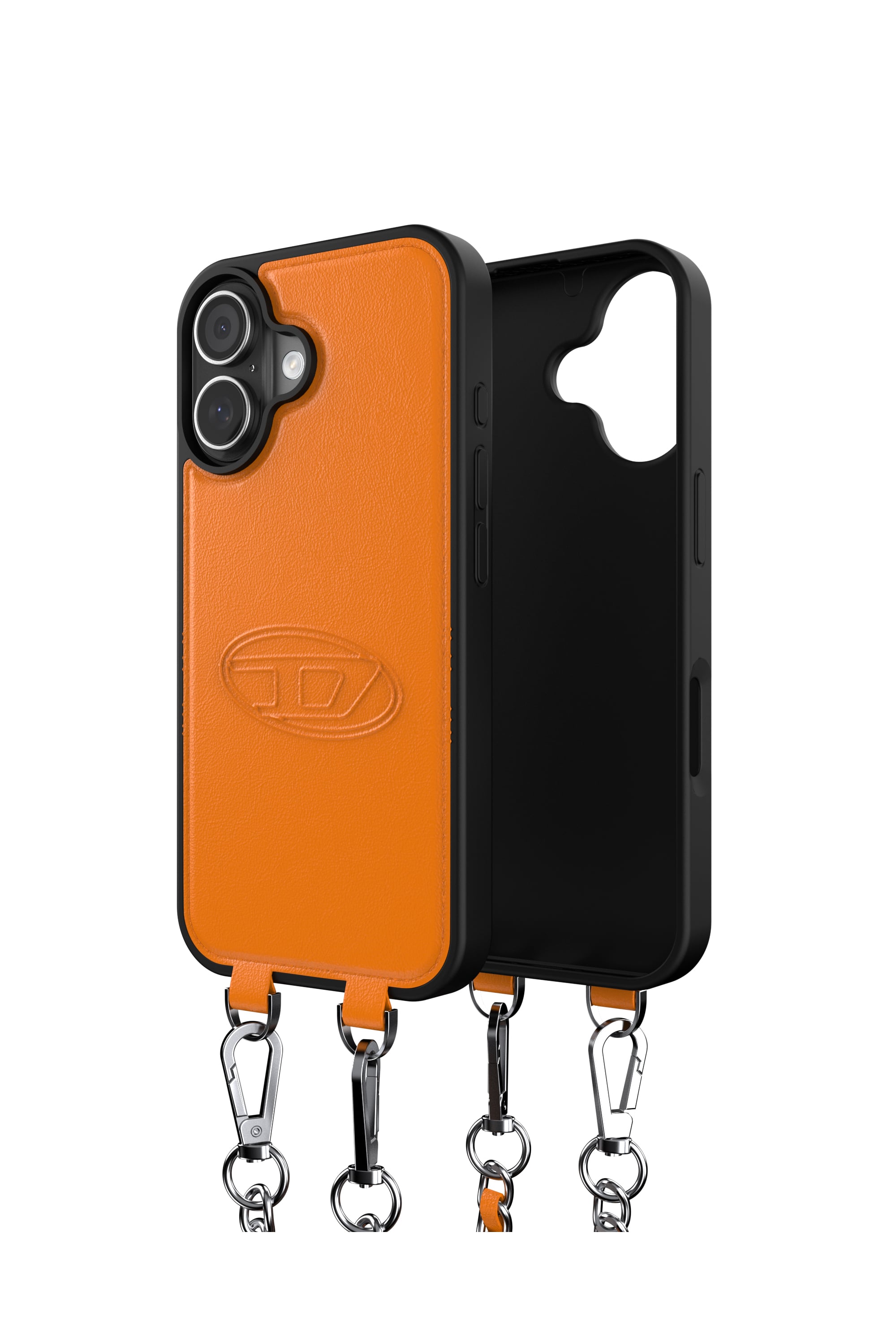 Diesel - 60664 MOULDED CASE, Unisex's Oval D case with wrist strap and MagSafe for iPhone 17 in オレンジ - 1