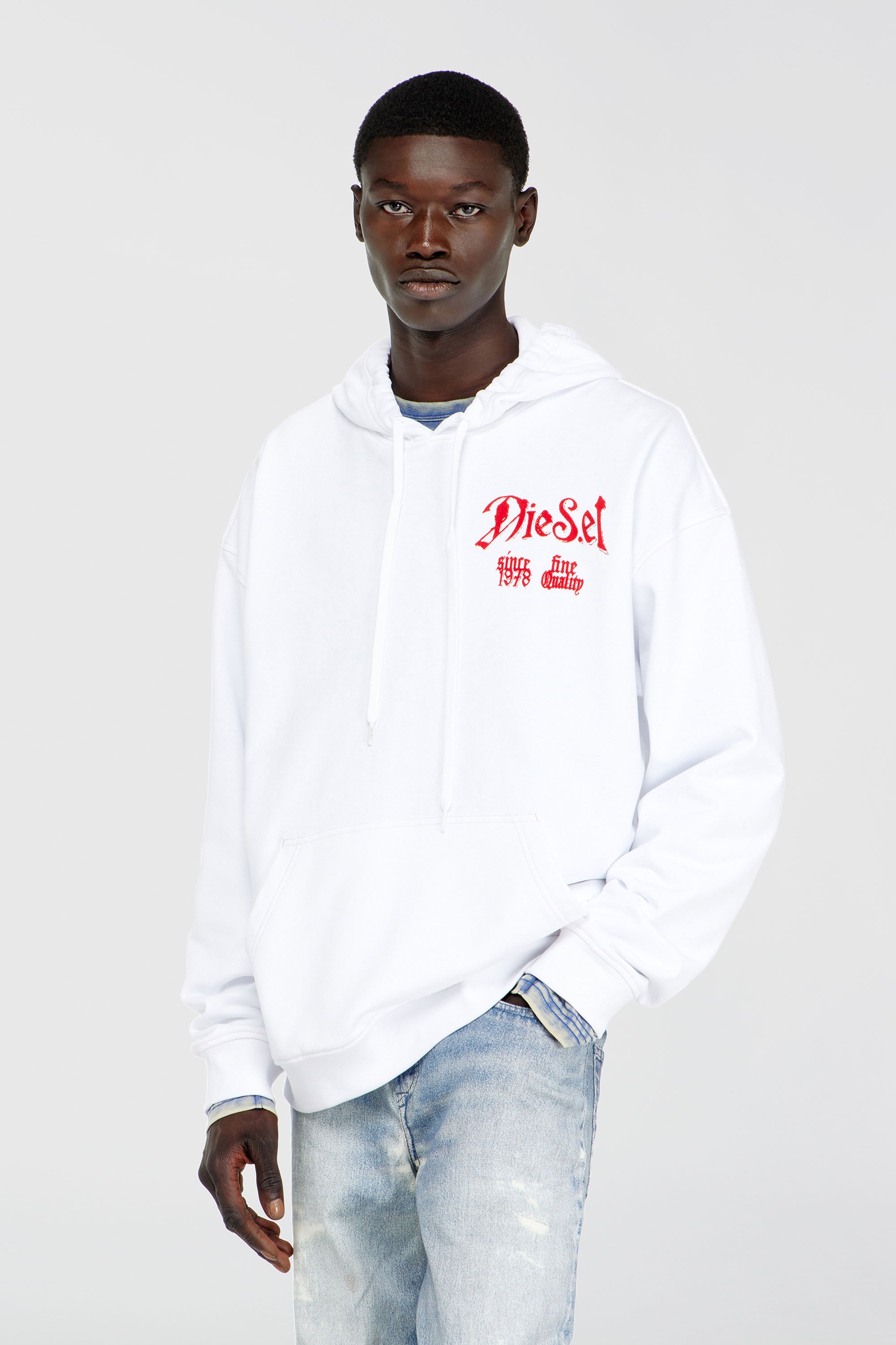 Diesel - S-BOXT-HOOD-AA2, Male's プルオーバーパーカー in ホワイト - 1