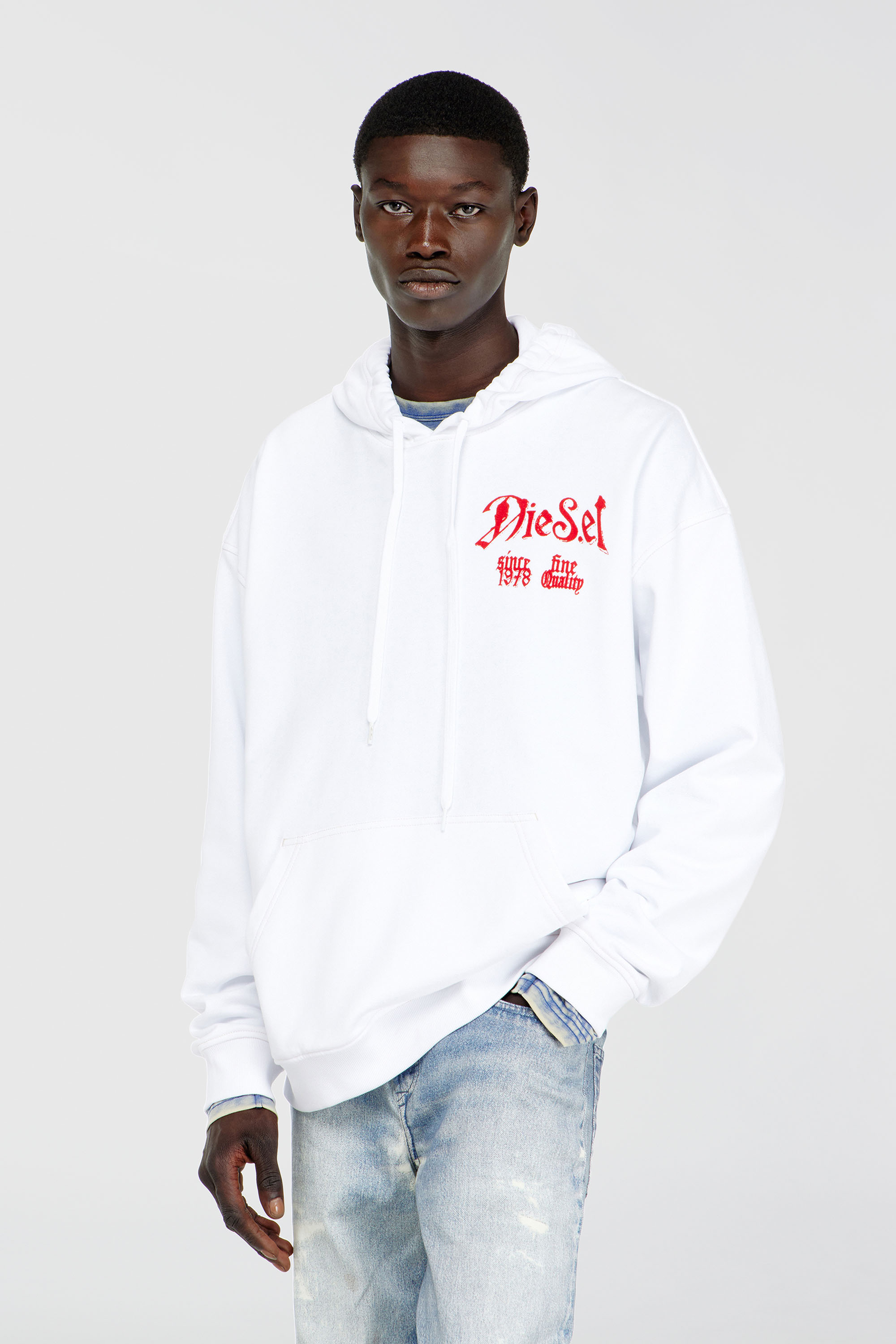 Diesel - S-BOXT-HOOD-AA2, Male's プルオーバーパーカー in ホワイト - 3