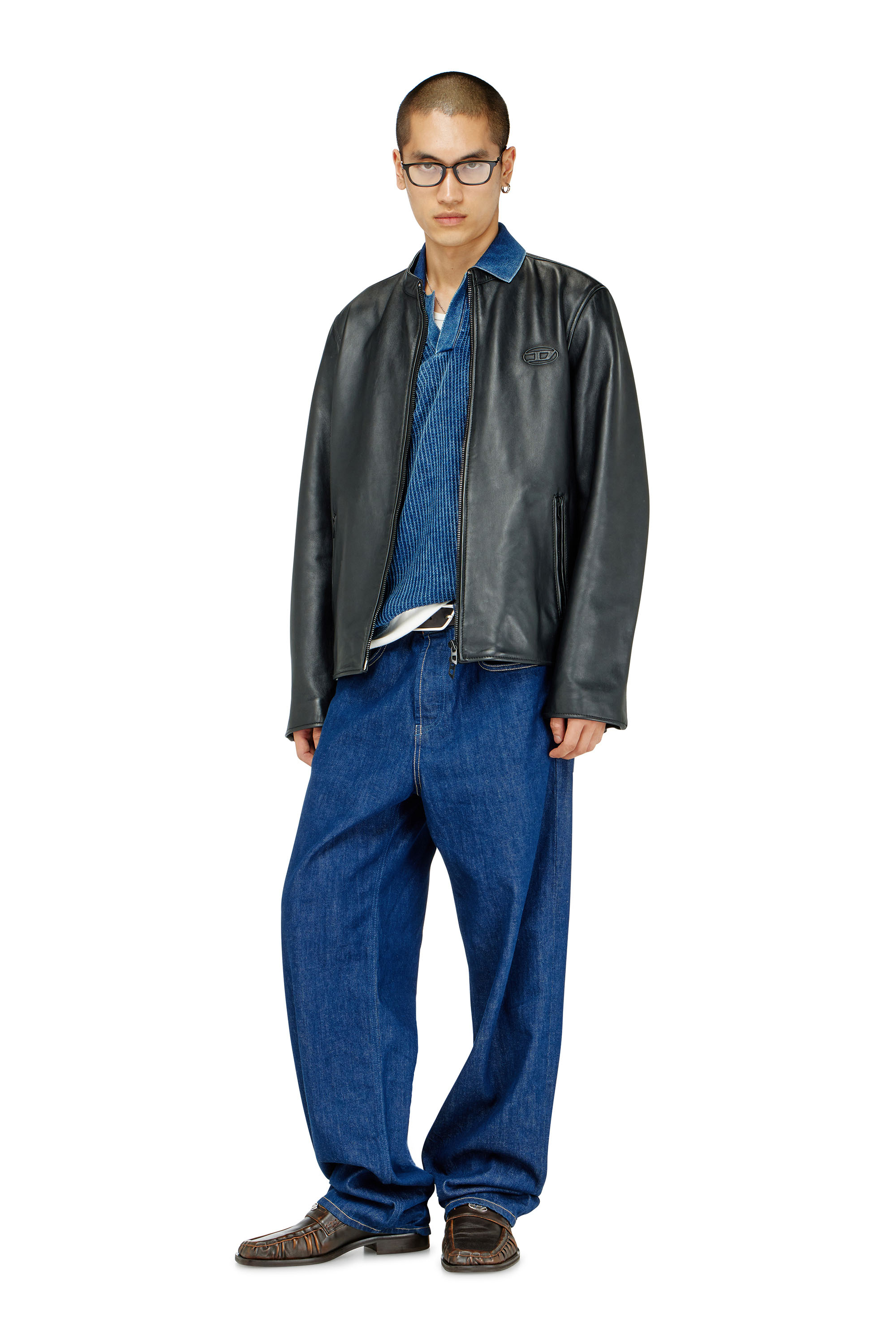 Diesel - L-TAD-WRD, Male's レザージャケット in ブラック - 1