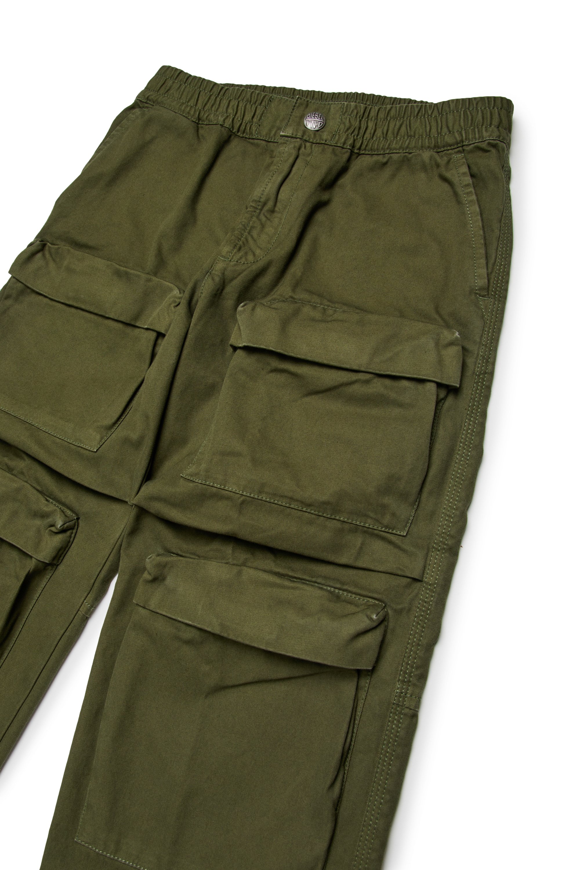 Diesel - PDANZEL, Unisex's Cotton cargo pants with multiple pockets in グリーン - 3