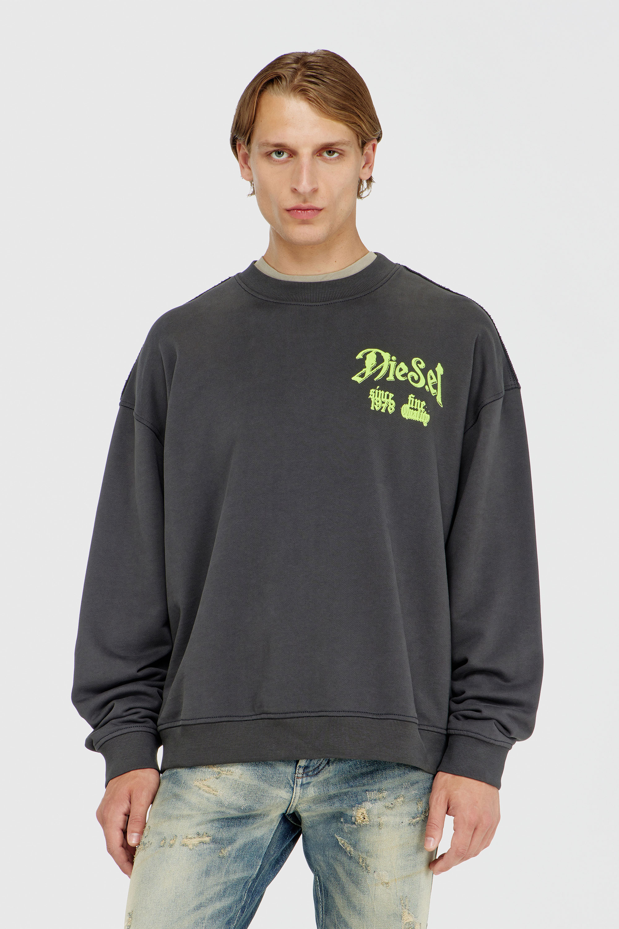 Diesel - S-BOXT-AA2, Male's プルオーバースウェット in ダークグレー - 5