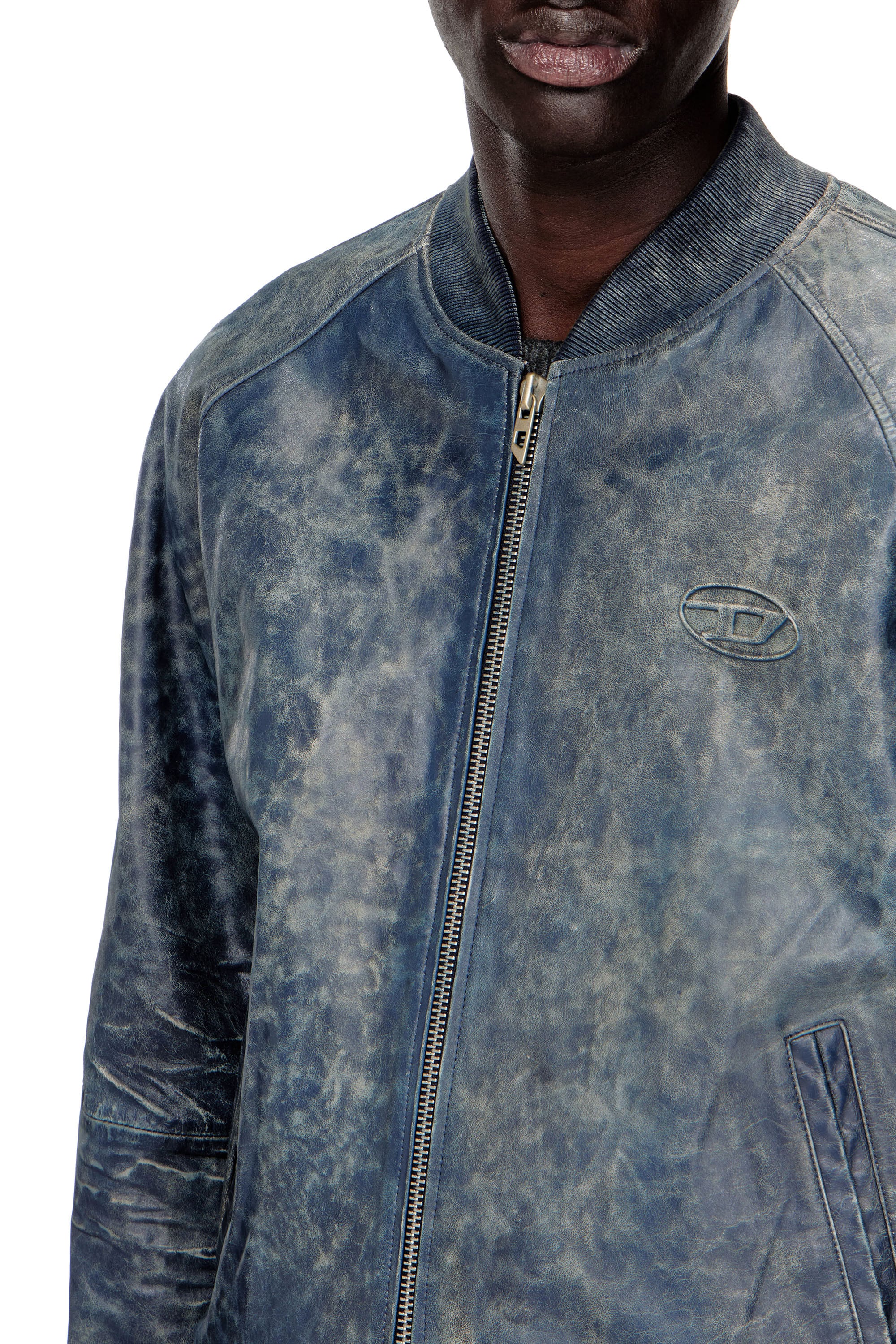 L-COBB レザージャケット｜ブルー｜メンズ｜DIESEL