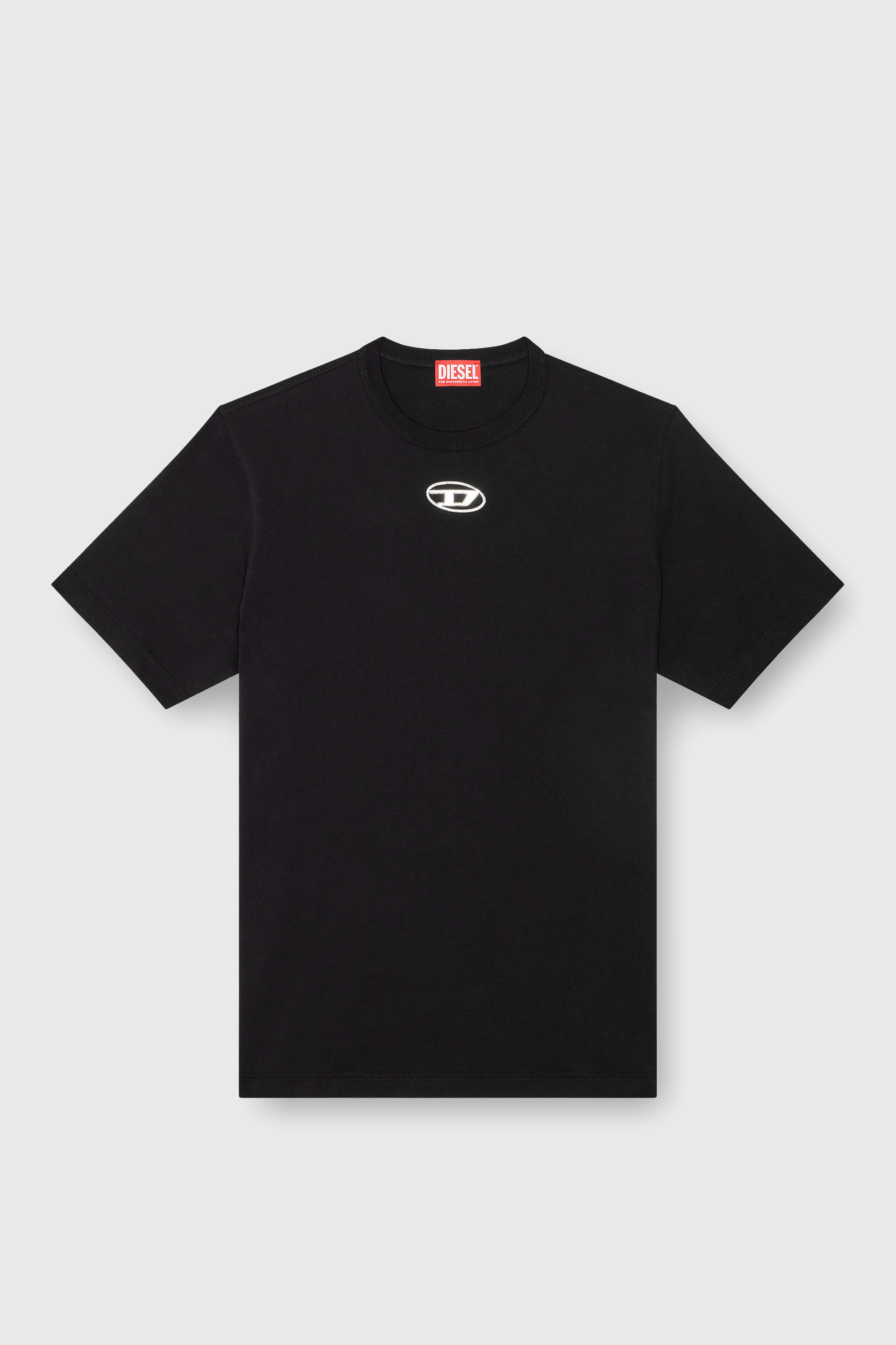 Diesel - T-ADJUST-OD, Male's T-shirt with metallic Oval D in ブラック - 2