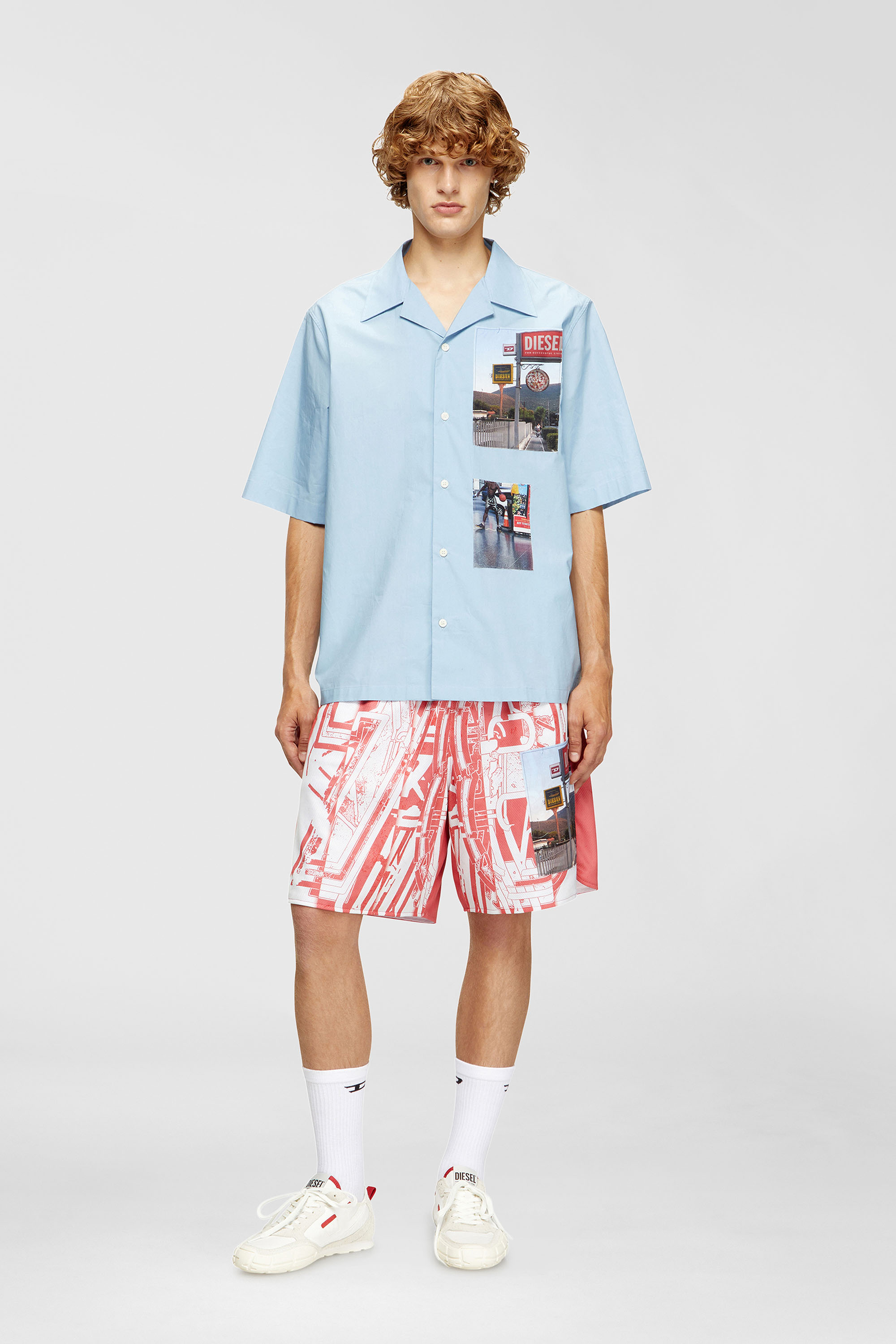 Diesel - S-PAGODHA LOW, Male's スニーカー in ホワイト/レッド/ブルー - 2