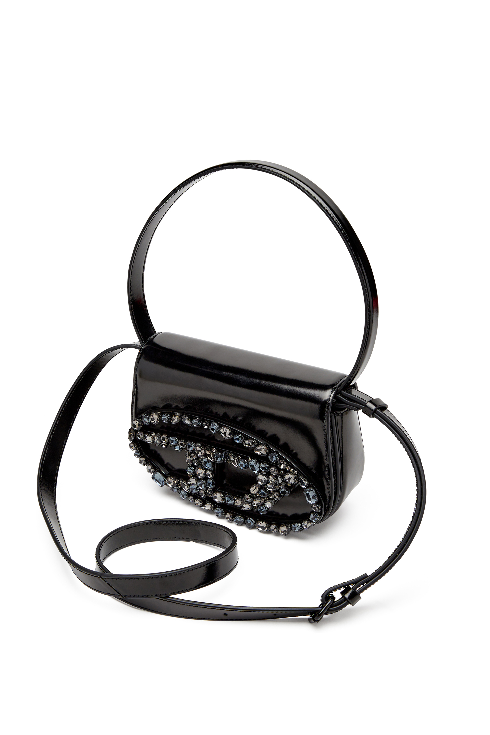 Diesel - 1DR, Female's 1DR-Iconic shoulder bag in mirror leather in ブラック - 5