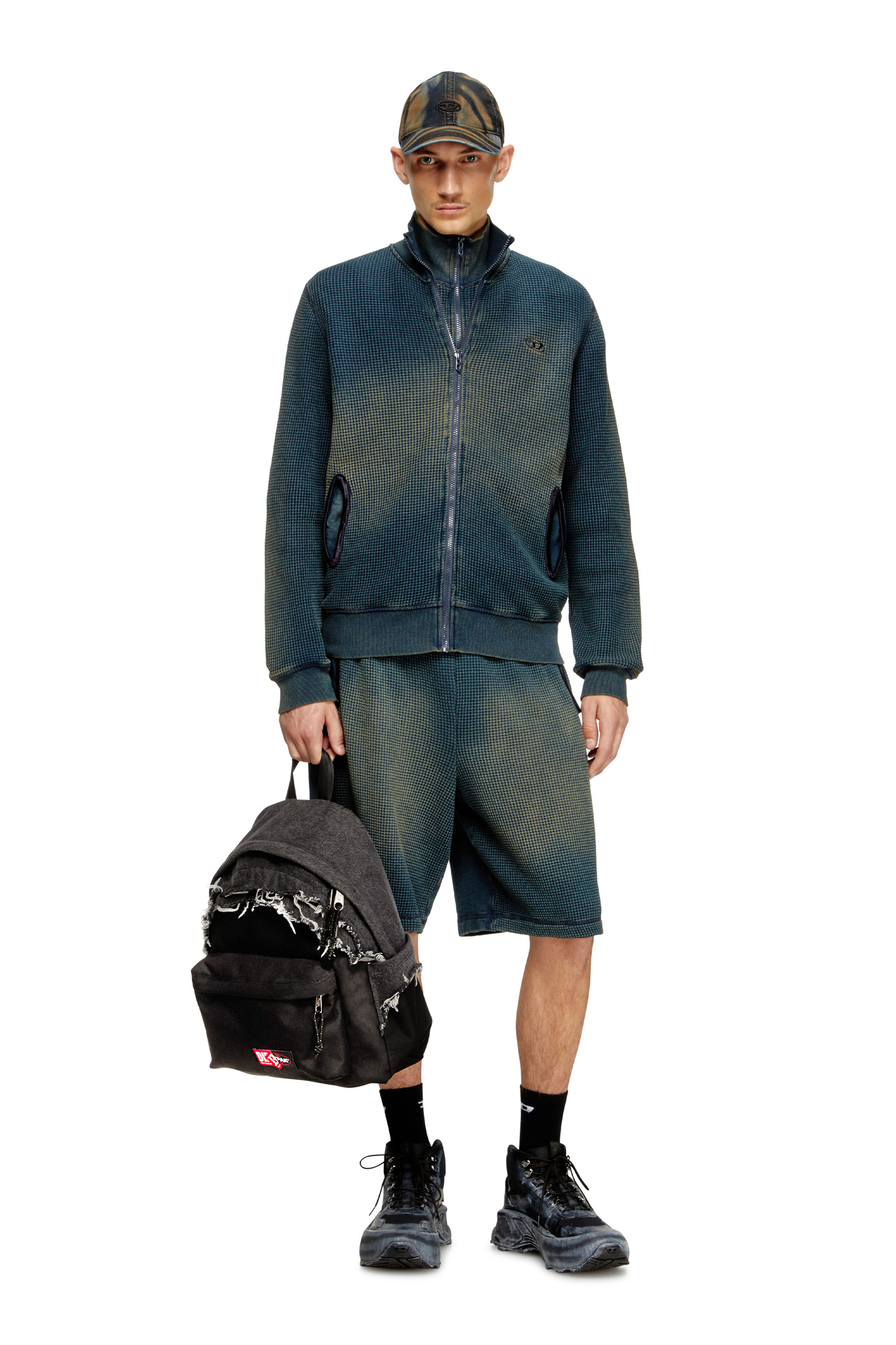 Diesel - DIESEL DAY PAK'R, Unisex's Backpack in destroyed denim and CORDURA® in ブラック - 2