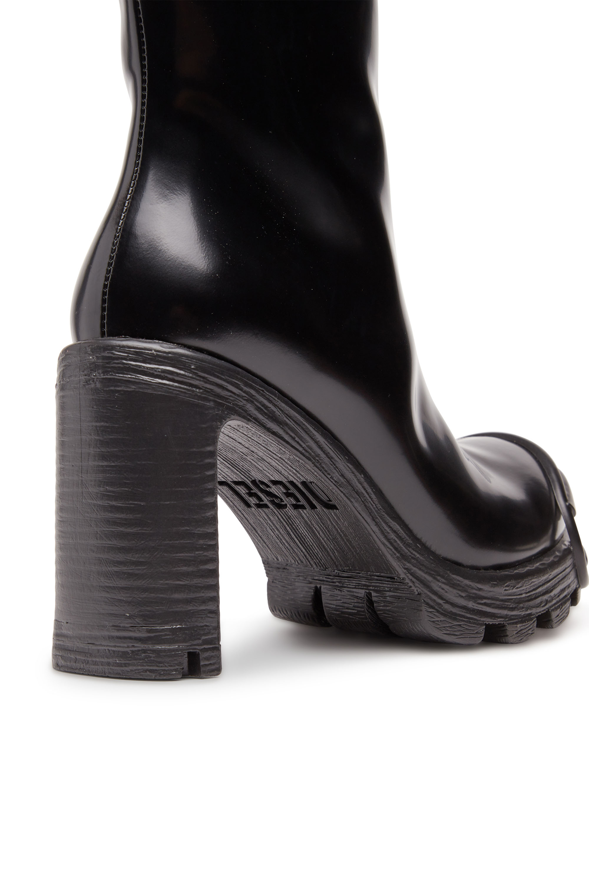 D-HAMMER D HB W, ブラック Diesel - D-HAMMER D HB W, Female's D-Hammer-High-heel boots in brushed leather in ブラック - 6