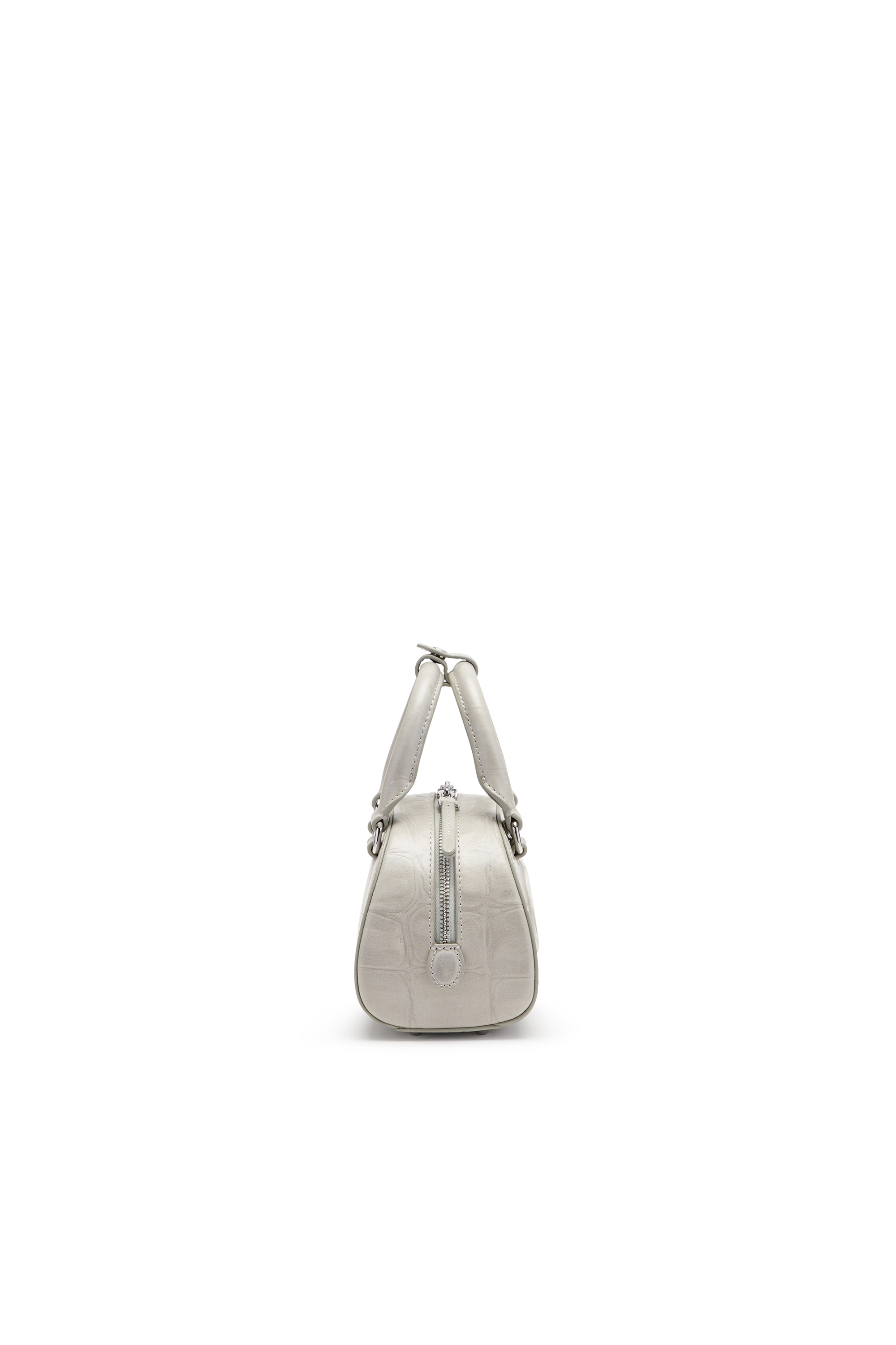Diesel - 1DR DOME CROSSBODY, Female's 1DR Dome-Mini bowling bag in croc-effect leather in グレー - 4