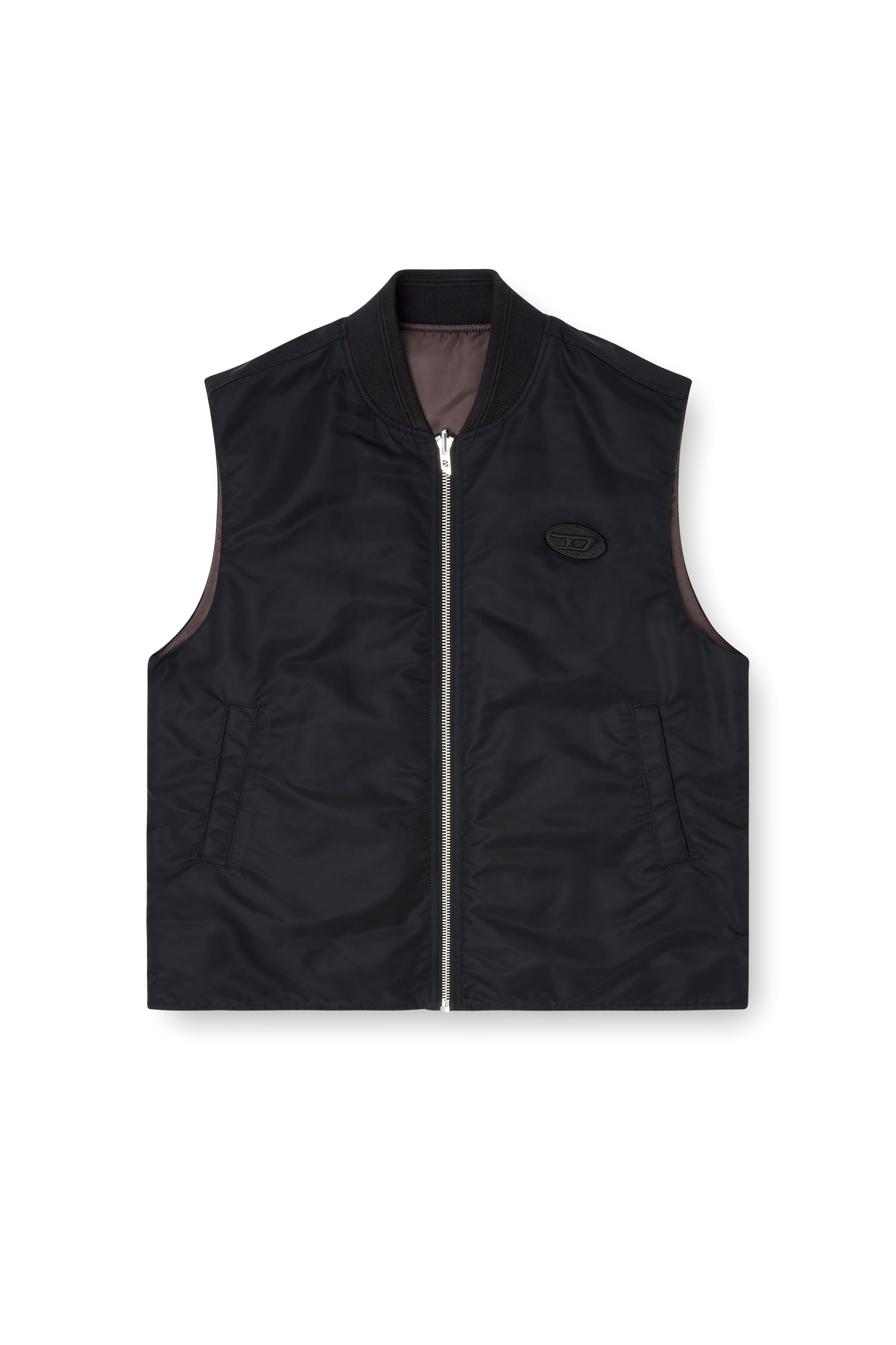 Diesel - W-TYPE-D1-SL, Male's ジップアップベスト in ブラック - 2