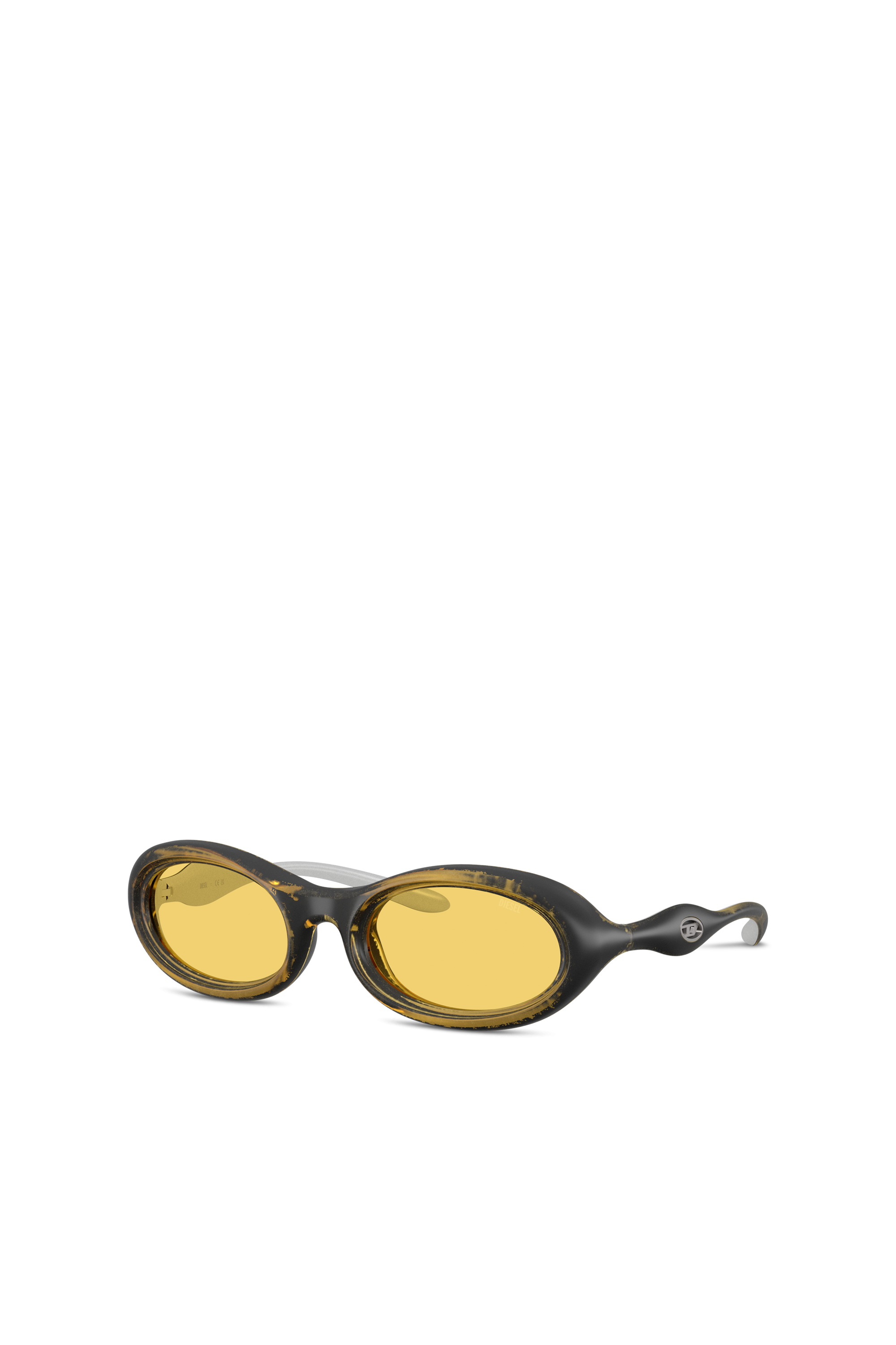 Diesel - 0DL3011U, Unisex's Oval sunglasses in イエロー - 4