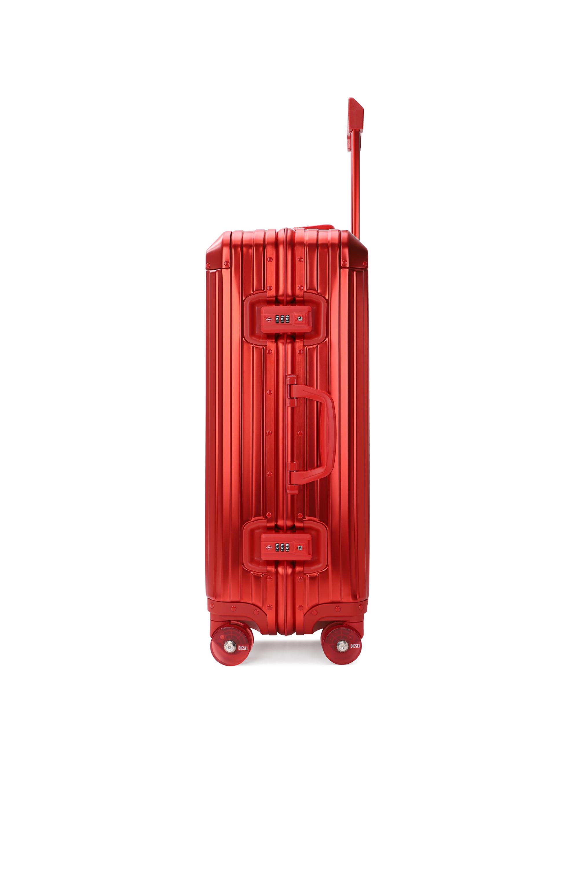 Diesel - DIESEL ALUMINUM TROLLEY- DSL002, Unisex's Aluminum suitcase size M in レッド - 3