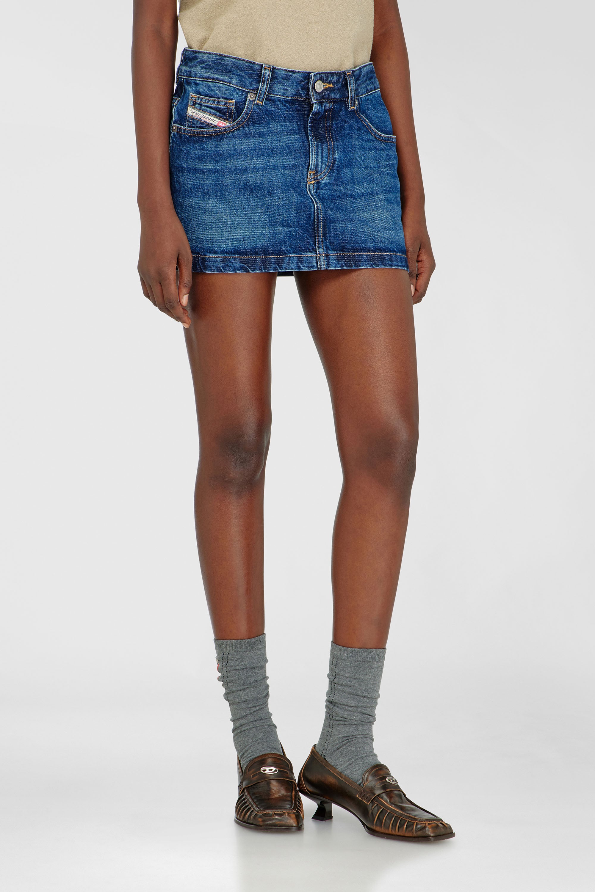 Diesel - DE-RON, Female's Miniskirt in denim in ダークブルー - 1