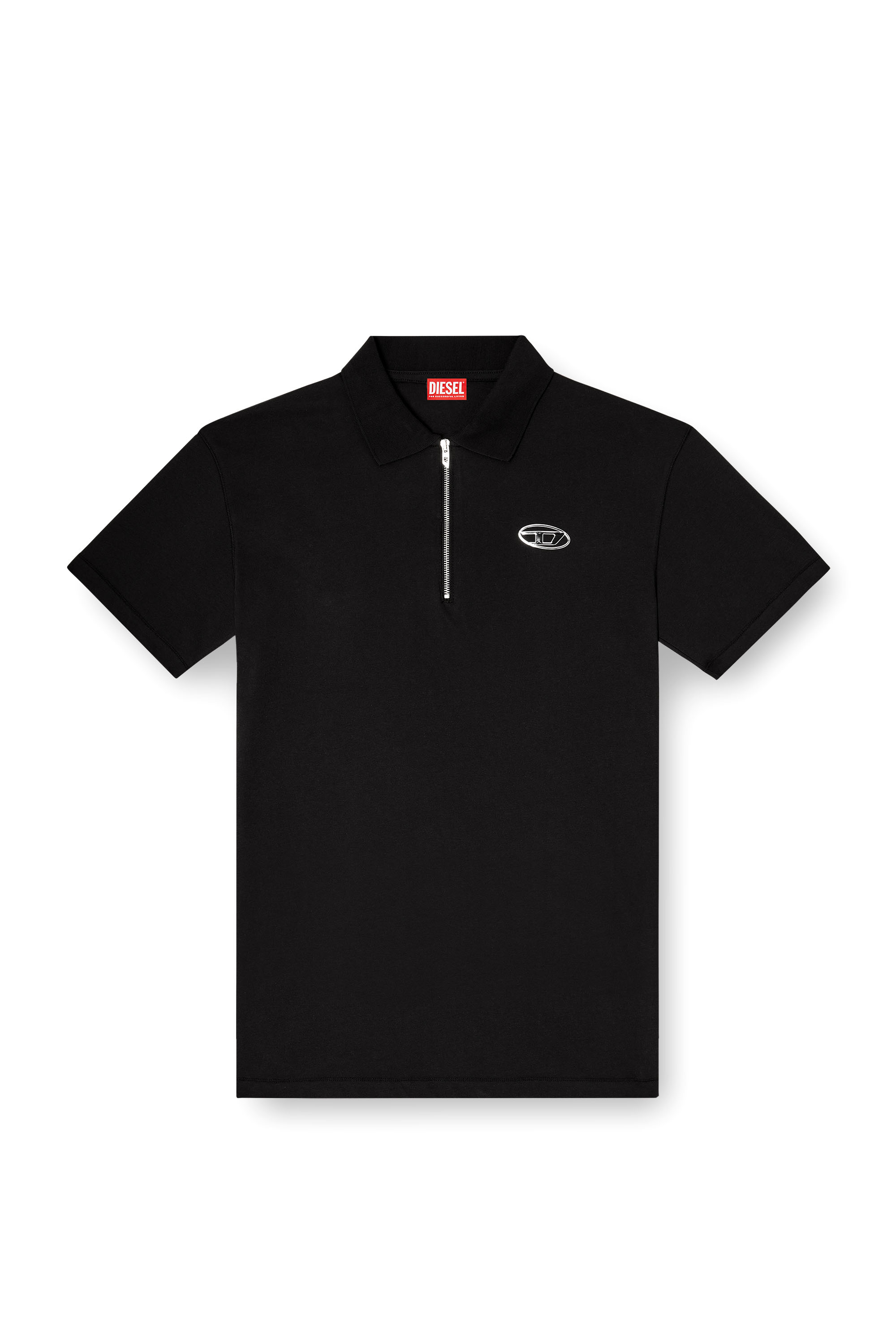 Diesel - T-VOR-OD, Male's ハーフジップポロシャツ in ブラック - 3