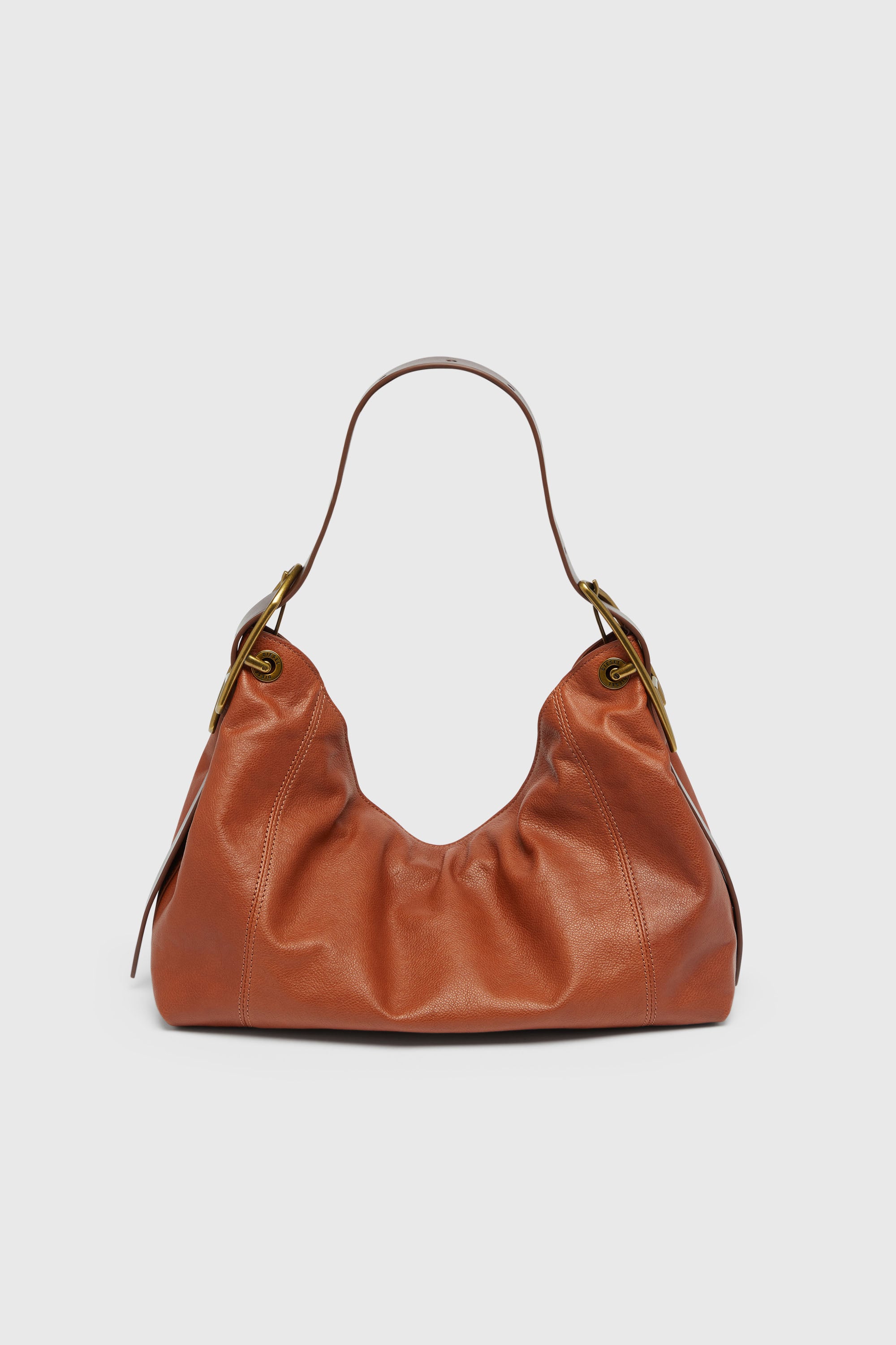 Diesel - D-LINE HOBO S, Female's D-Line-Shoulder bag in shiny leather in ブラウン - 3