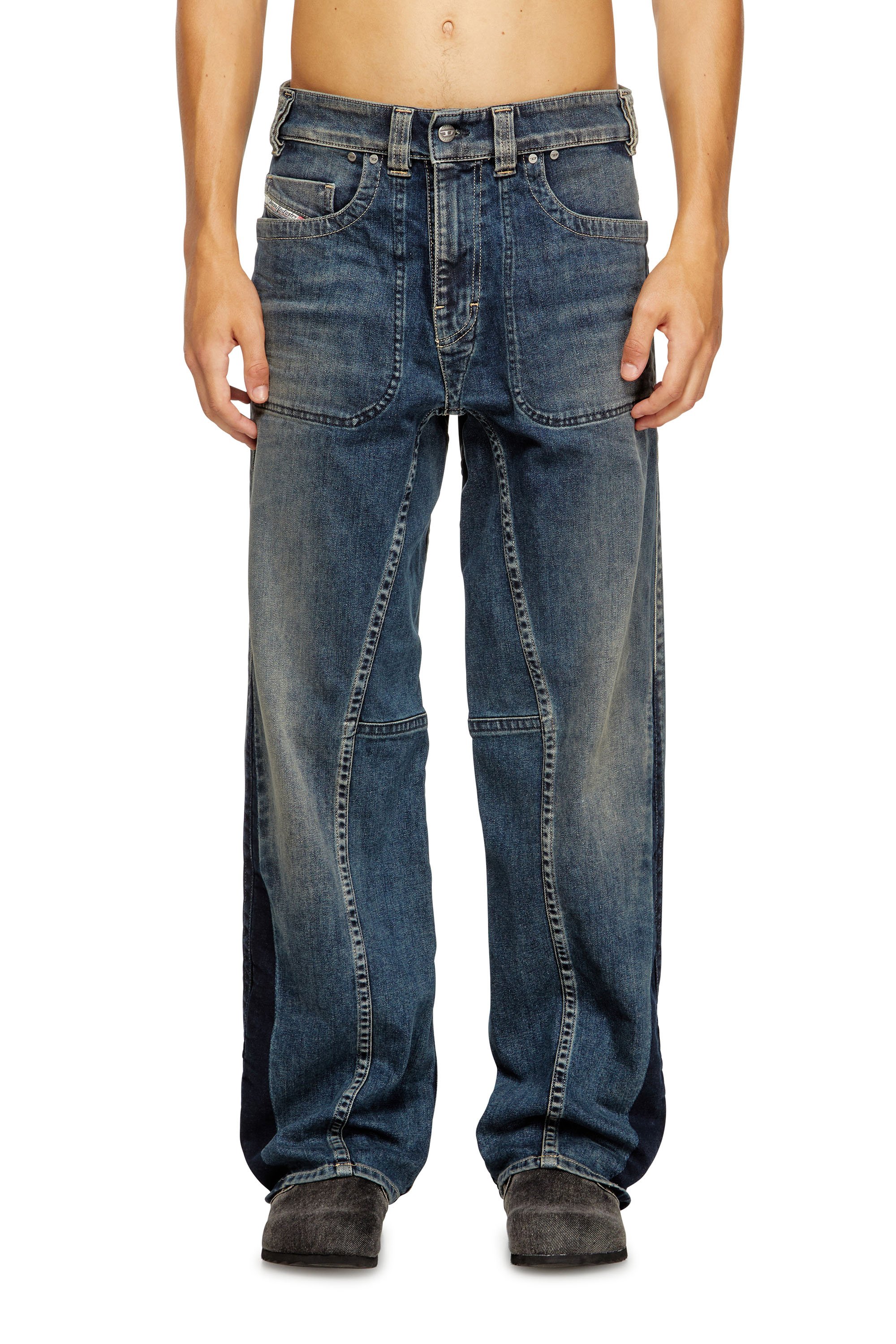 Diesel - Male's Relaxed Jeans 2001 D-Macro 09J06, ミディアムブルー - 1