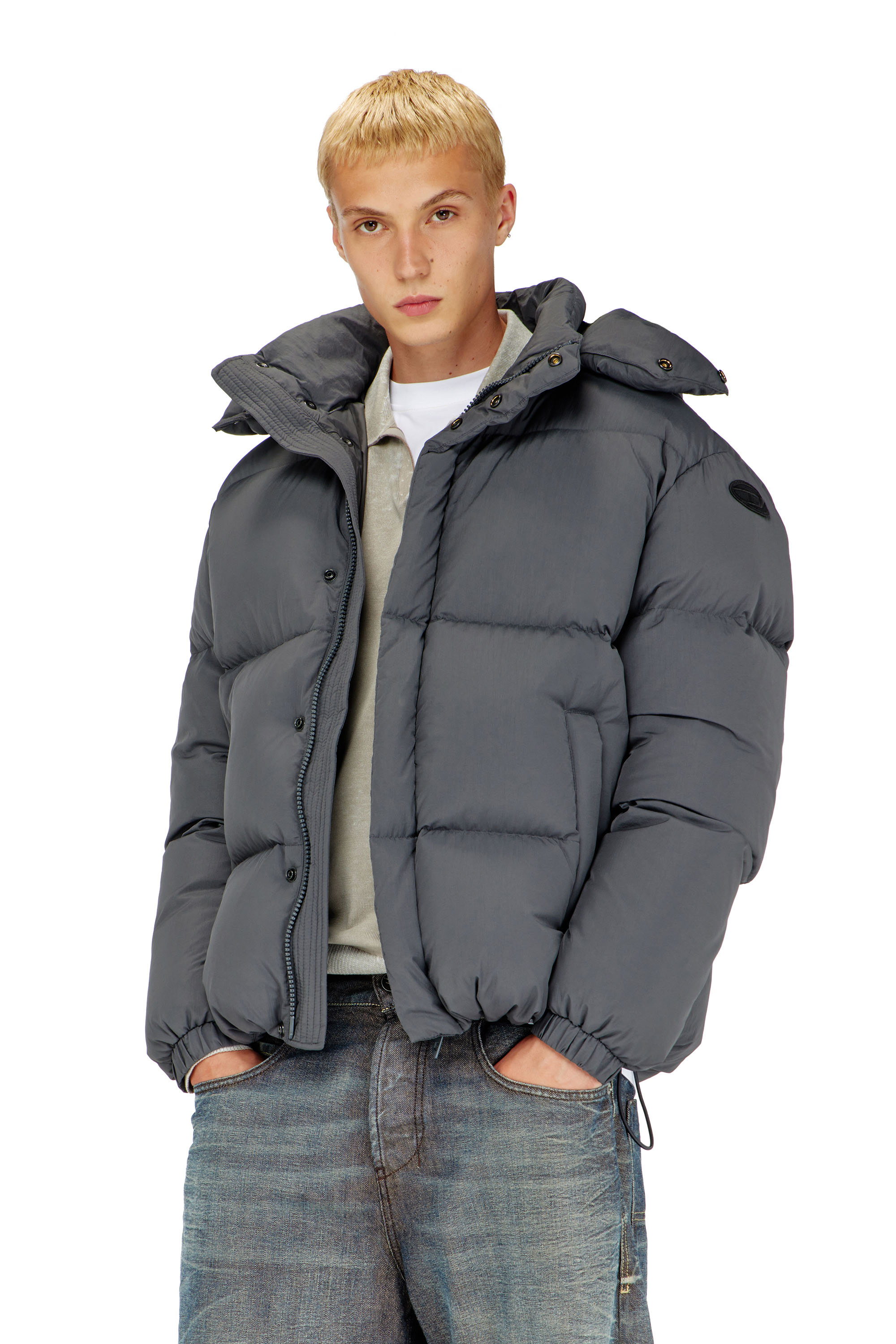 Diesel - W-ROLFYS-WRD, Male's ダウンジャケット in グレー - 1