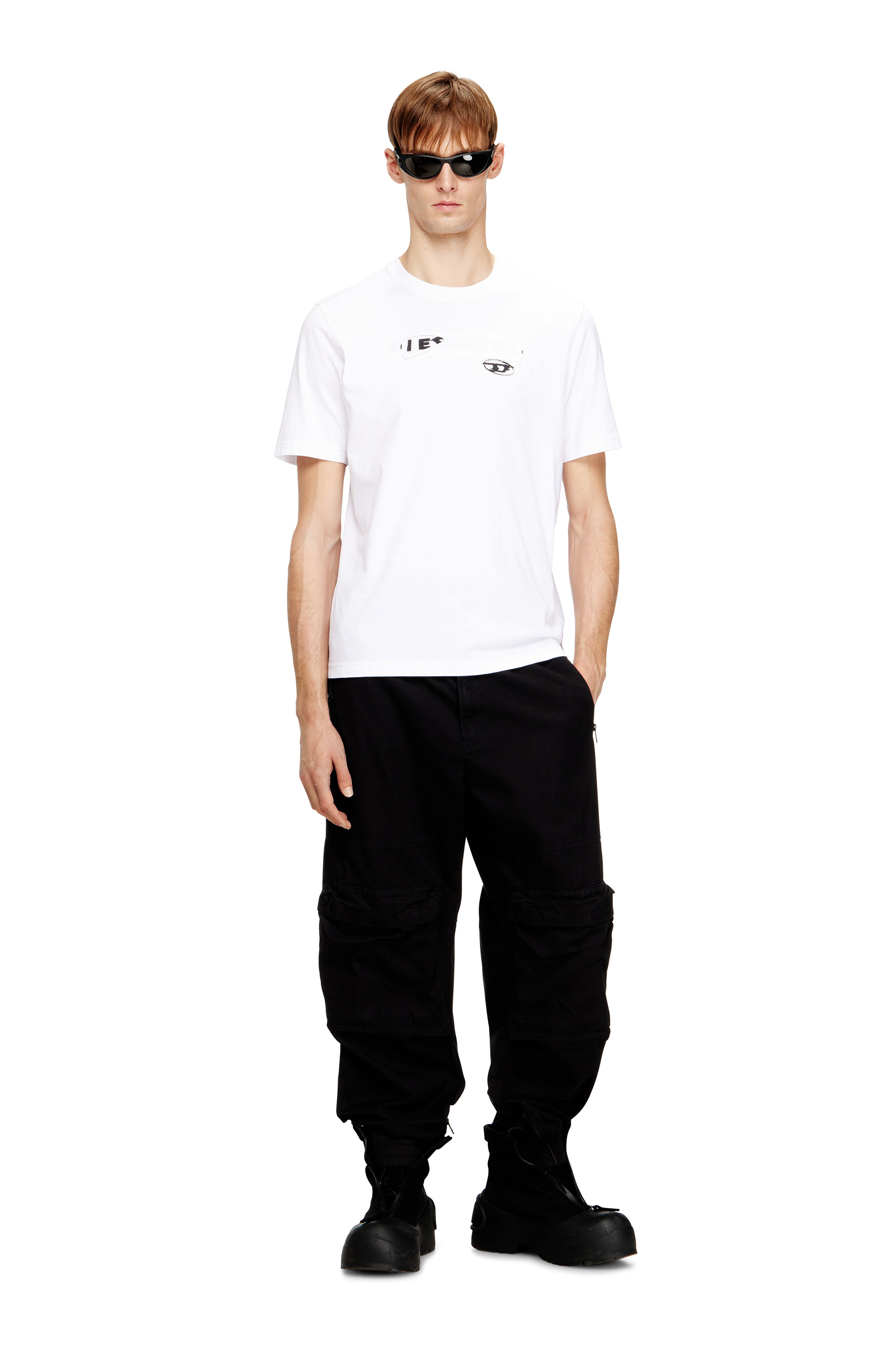 Diesel - T-ADJUST-V8, Male's Tシャツ in ホワイト - 2