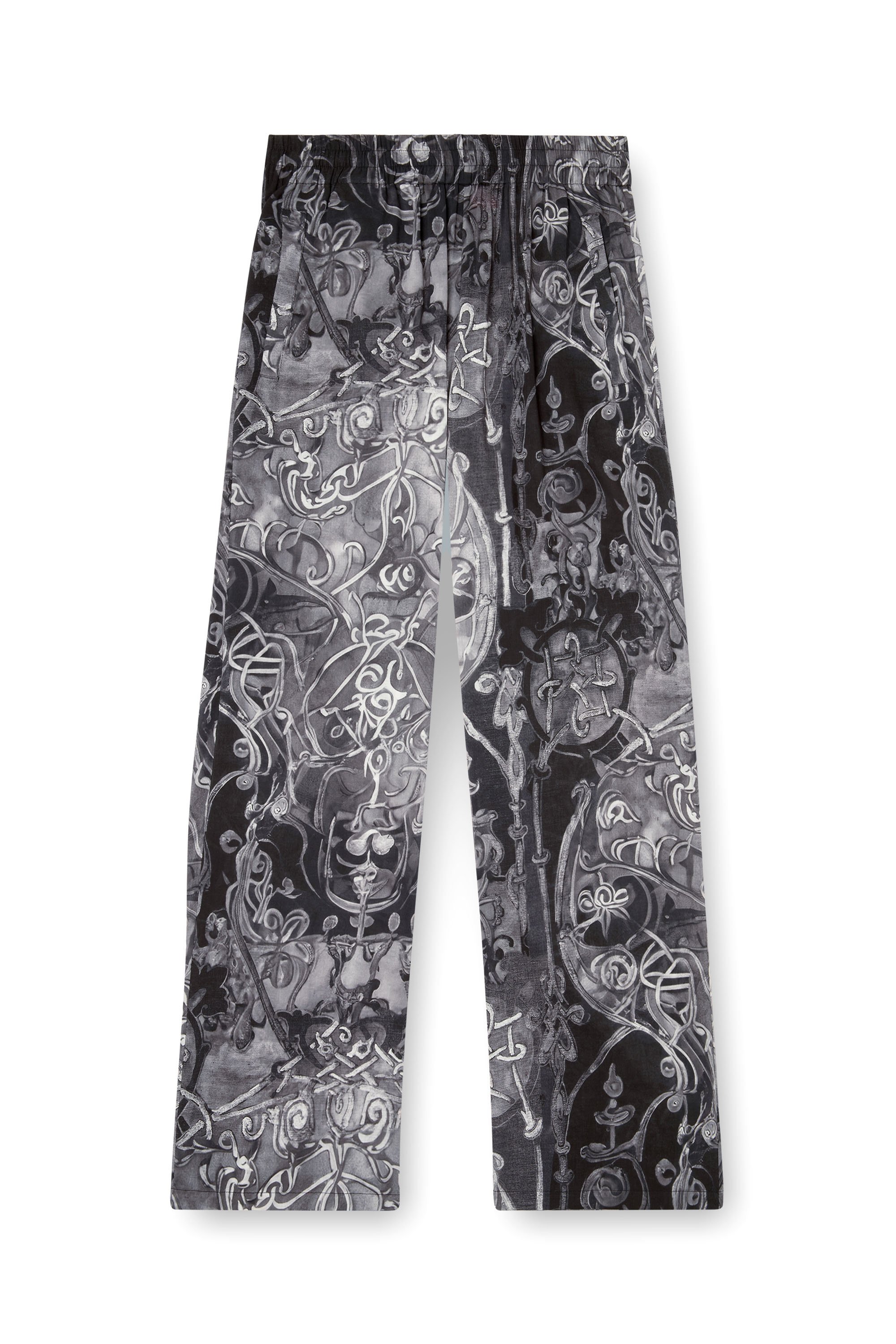 Diesel - P-THECK-A-AJFW, Unisex's Track pants with medieval print in ブラック - 3