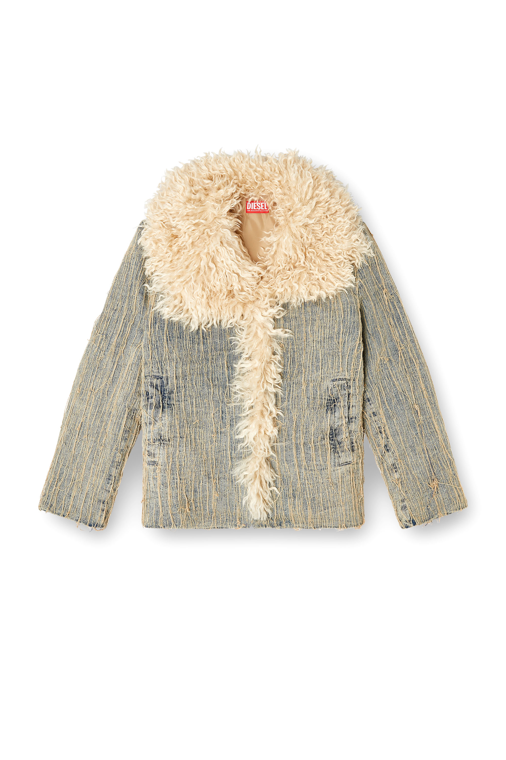 Diesel - DE-ACONIC-S, Female's Jacket in floating-thread jacquard denim in ライトブルー - 2