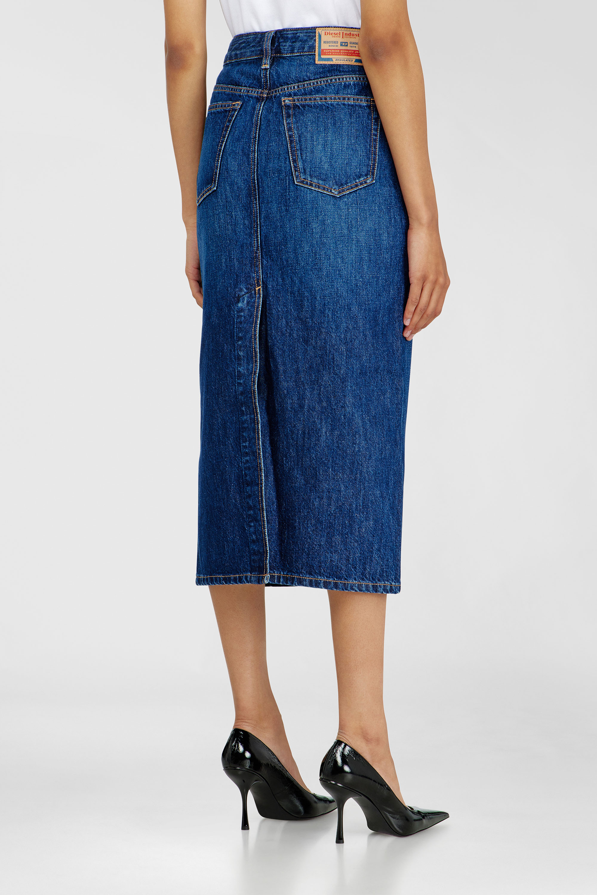 Diesel - DE-SKYE-D, Female's デニムスカート in ミディアムブルー - 4