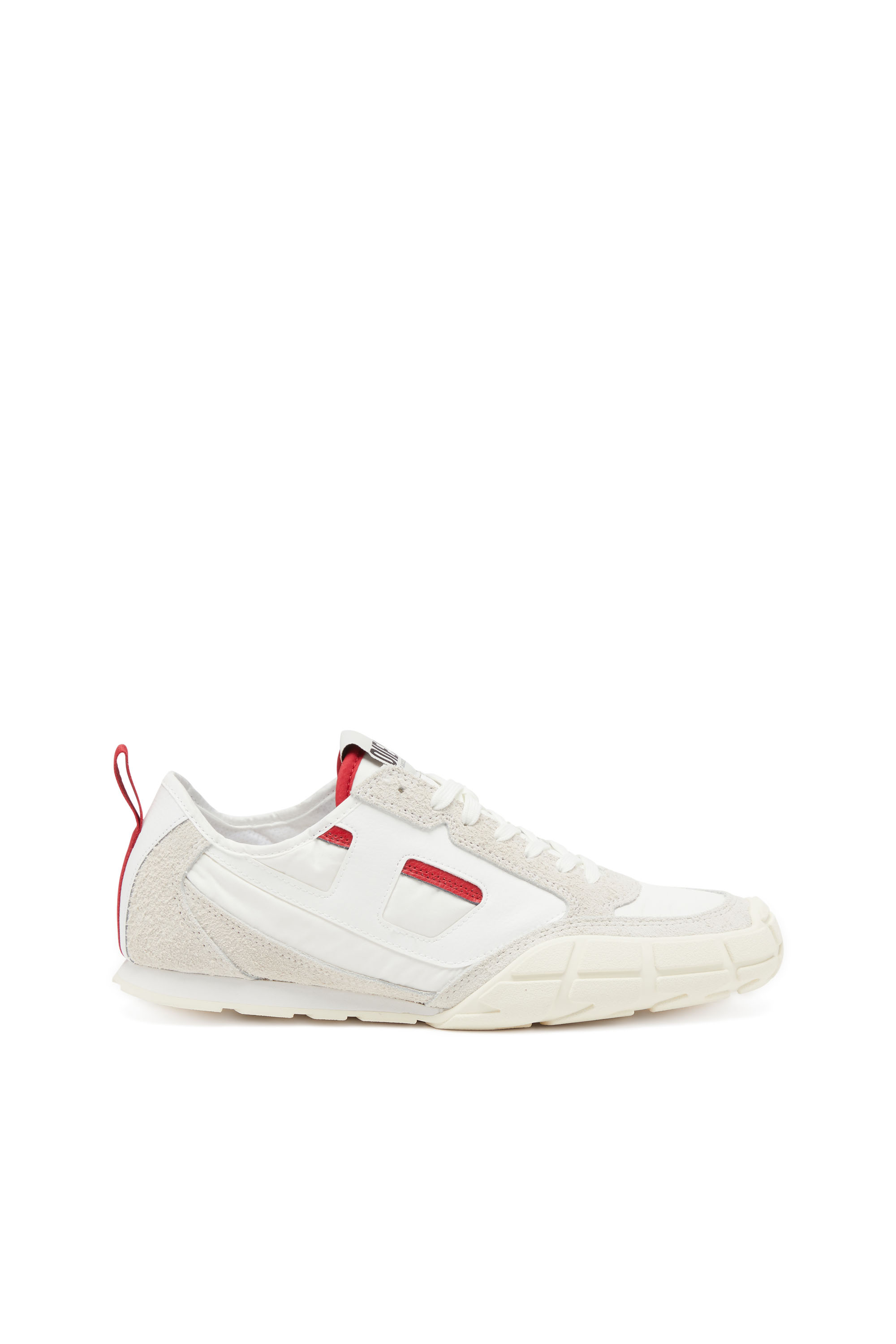 Diesel - S-PAGODHA LOW, Male's Sneakers in leather, suede and ripstop in ホワイト/レッド/ブルー - 1