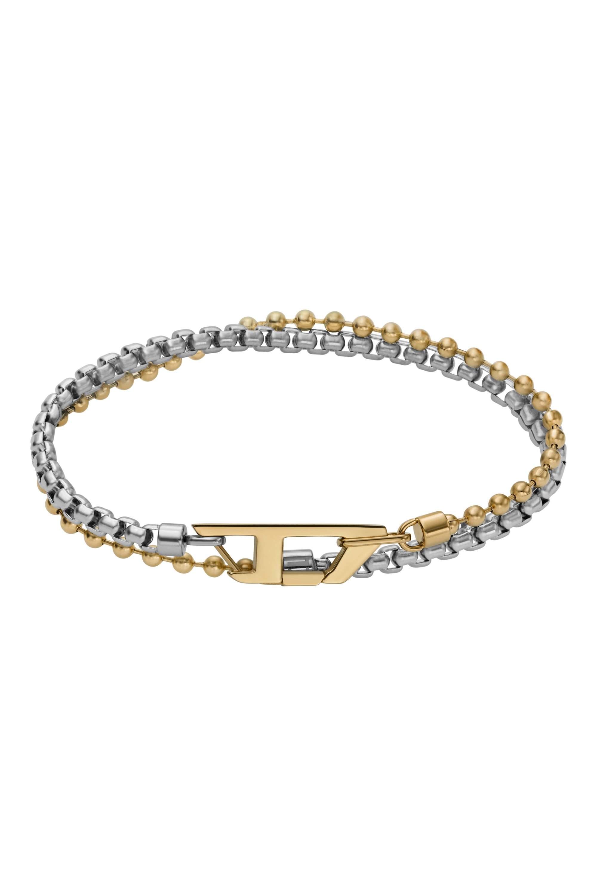 Diesel - DX1570931 JEWEL, Unisex's Two-Tone Stainless Steel Chain Bracelet in シルバー/ゴールド - 1