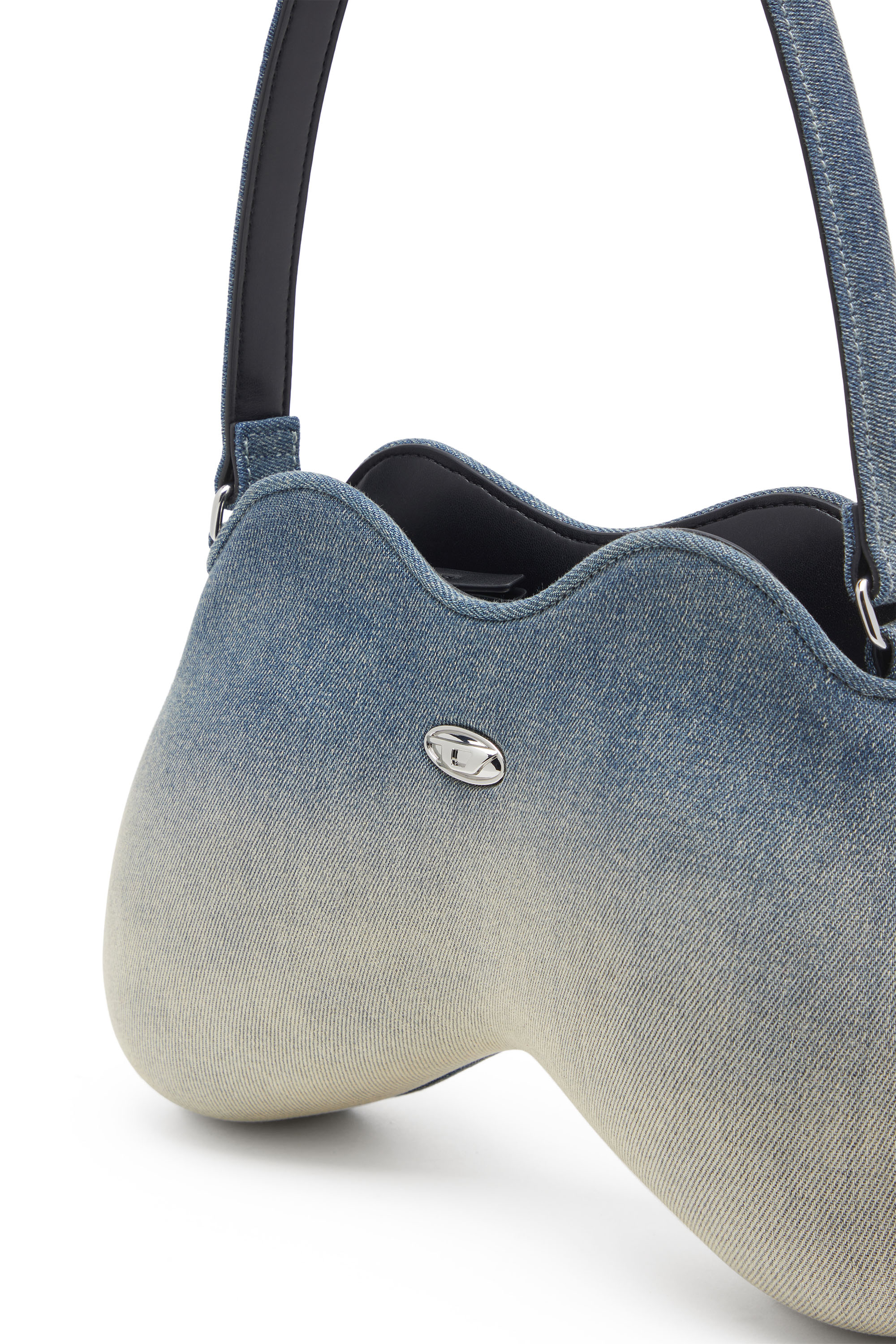 Diesel - DOUBLE-D SHOULDER, Female's Double-D-Shoulder bag in solarised denim in ライトブルー - 5