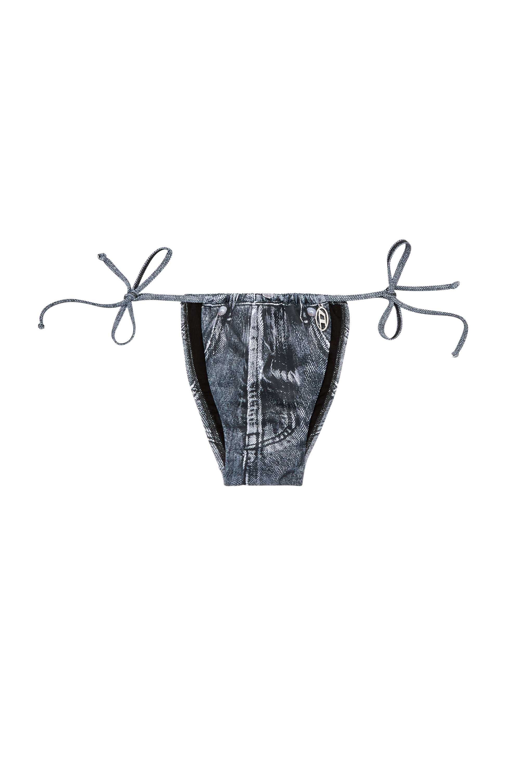 Diesel - JODIE-DNM, Female's Bikini bottoms with jean trompe l'oeil in ブルー - 4
