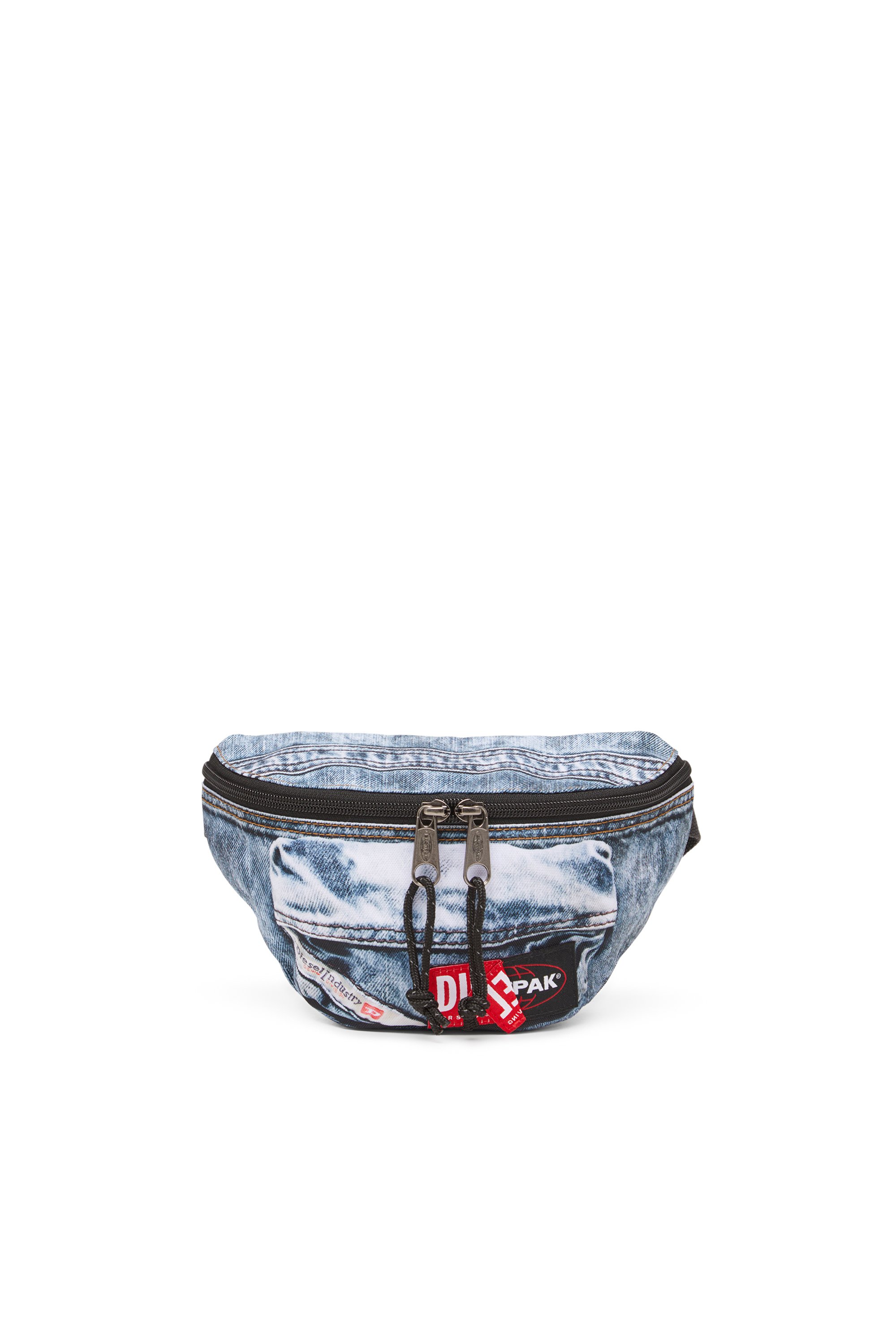Diesel - DIESEL SPRINGER, Unisex's Belt bag in trompe l'oeil denim in ブルー - 1
