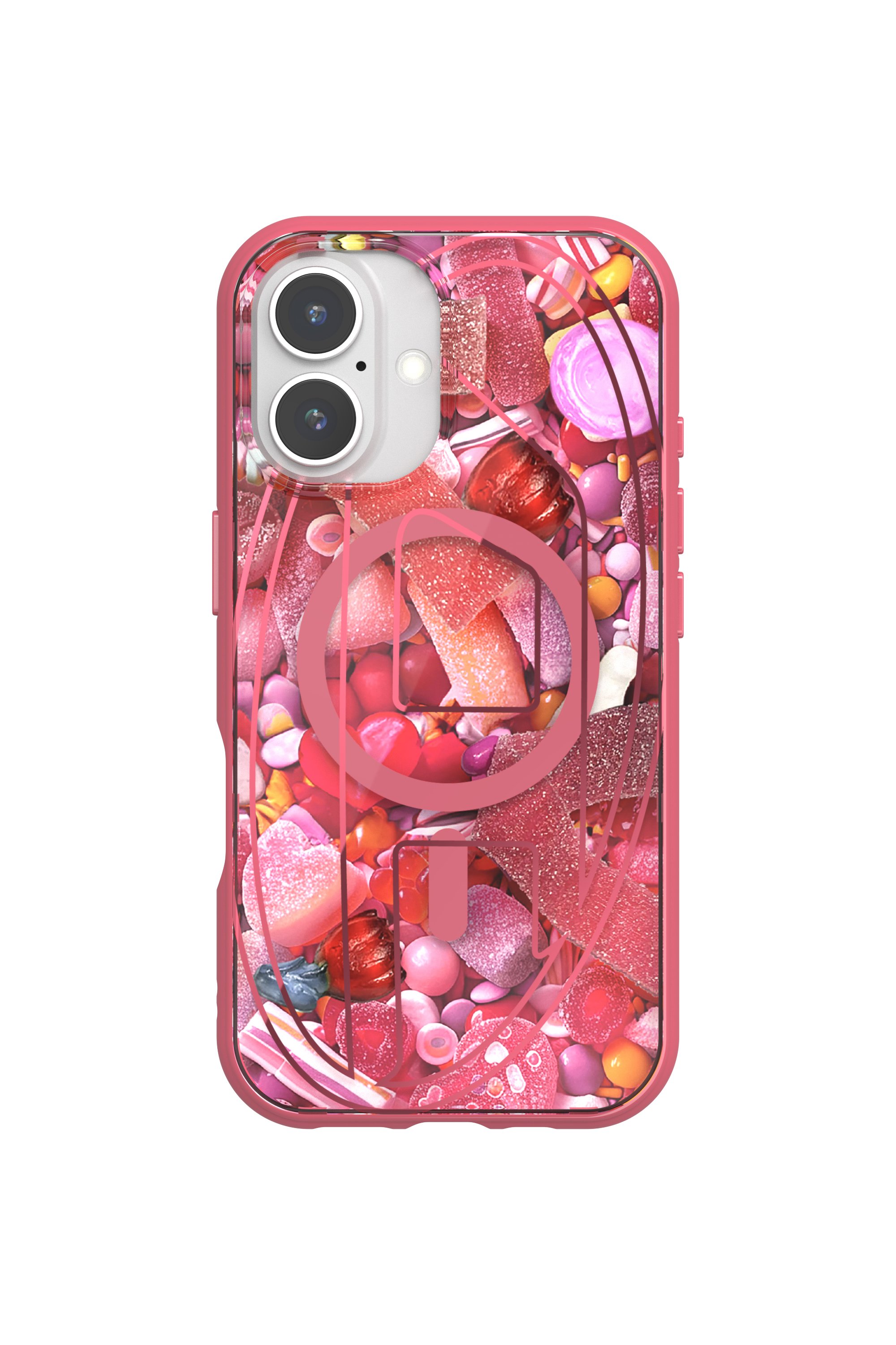 Diesel - 60249 AOP CASE, Unisex's Oval D Case with Magsafe iPhone 16 in ピンク / ホワイト - 4