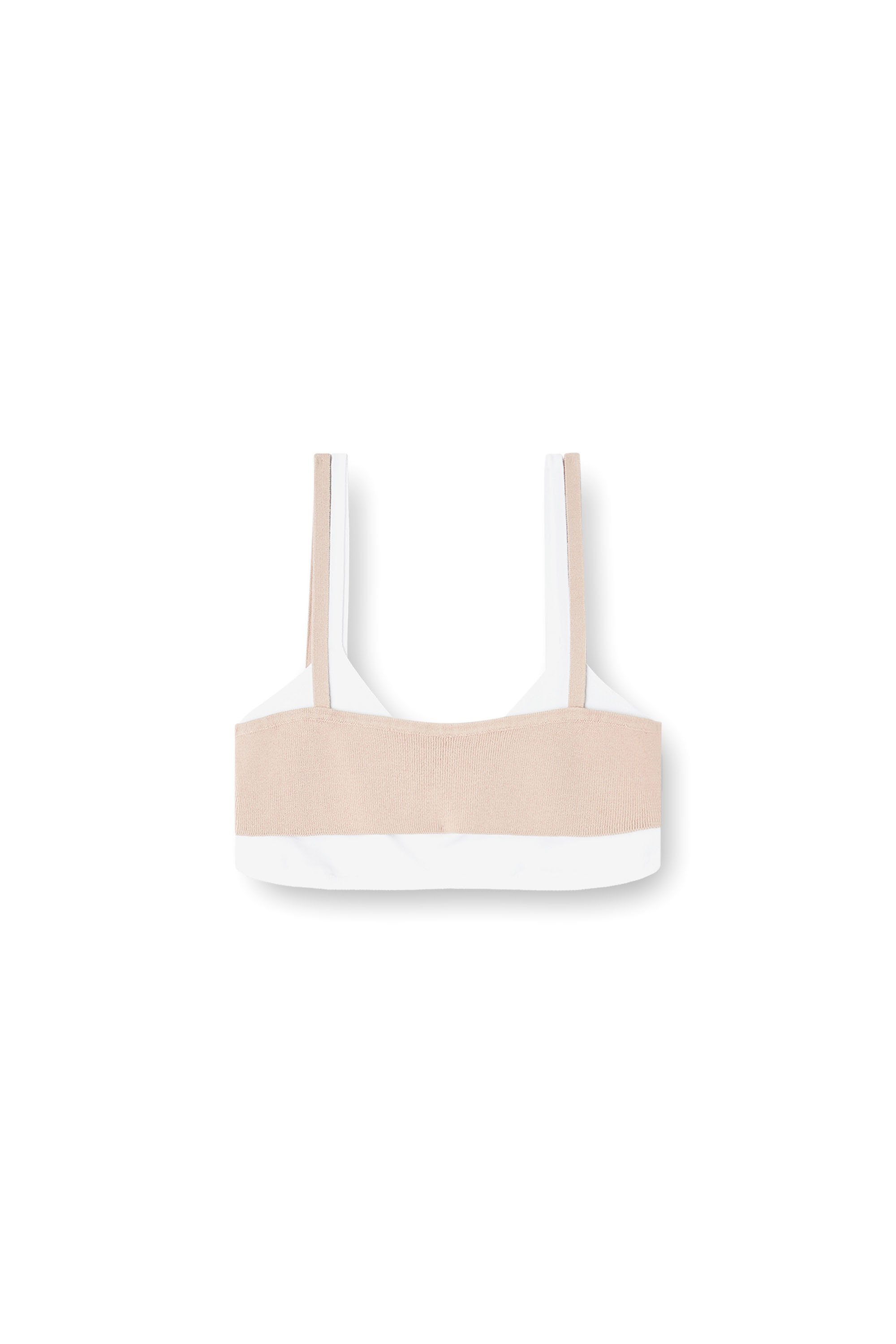 Diesel - M-ZELDA, Female's Layered bra top in ribbed knit in ピンク/ホワイト - 3