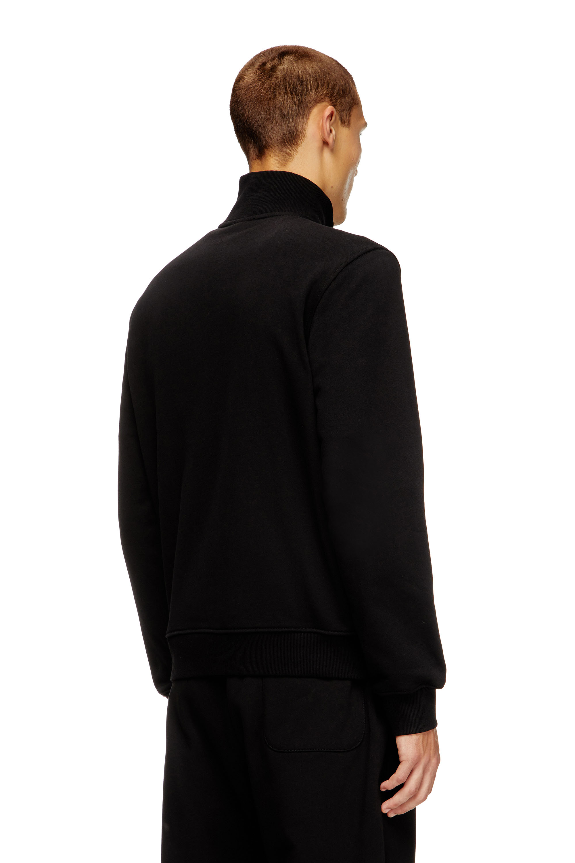 Diesel - S-GINNI-ZIP-OD, Male's スウェットジップアップ in ブラック - 4