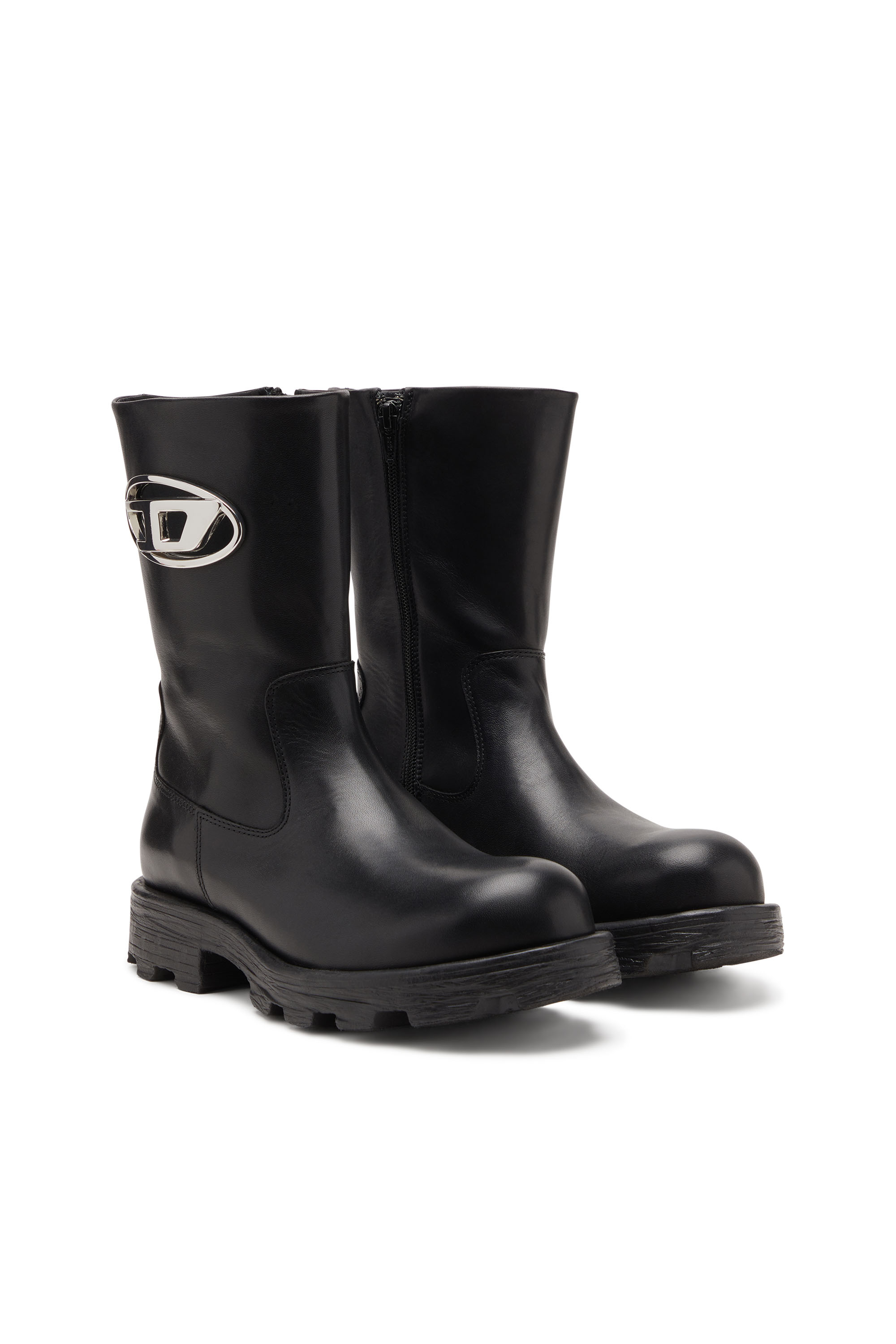 Diesel - D-HAMMER BKR D W, Female's D-Hammer-Biker boots in shiny leather in null - 2