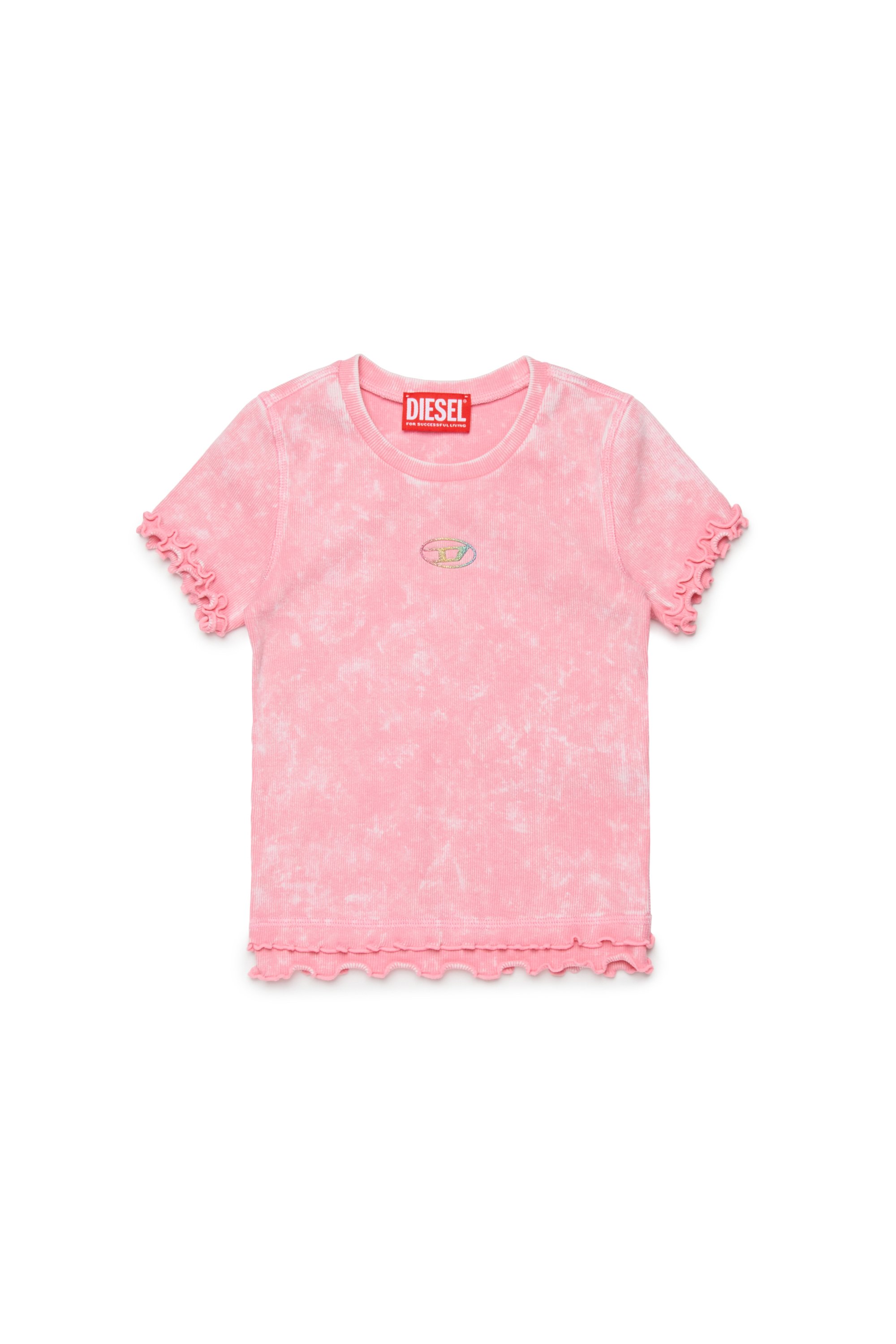 Diesel - TAILIA, Female's Tシャツ in ピンク / ホワイト - 1