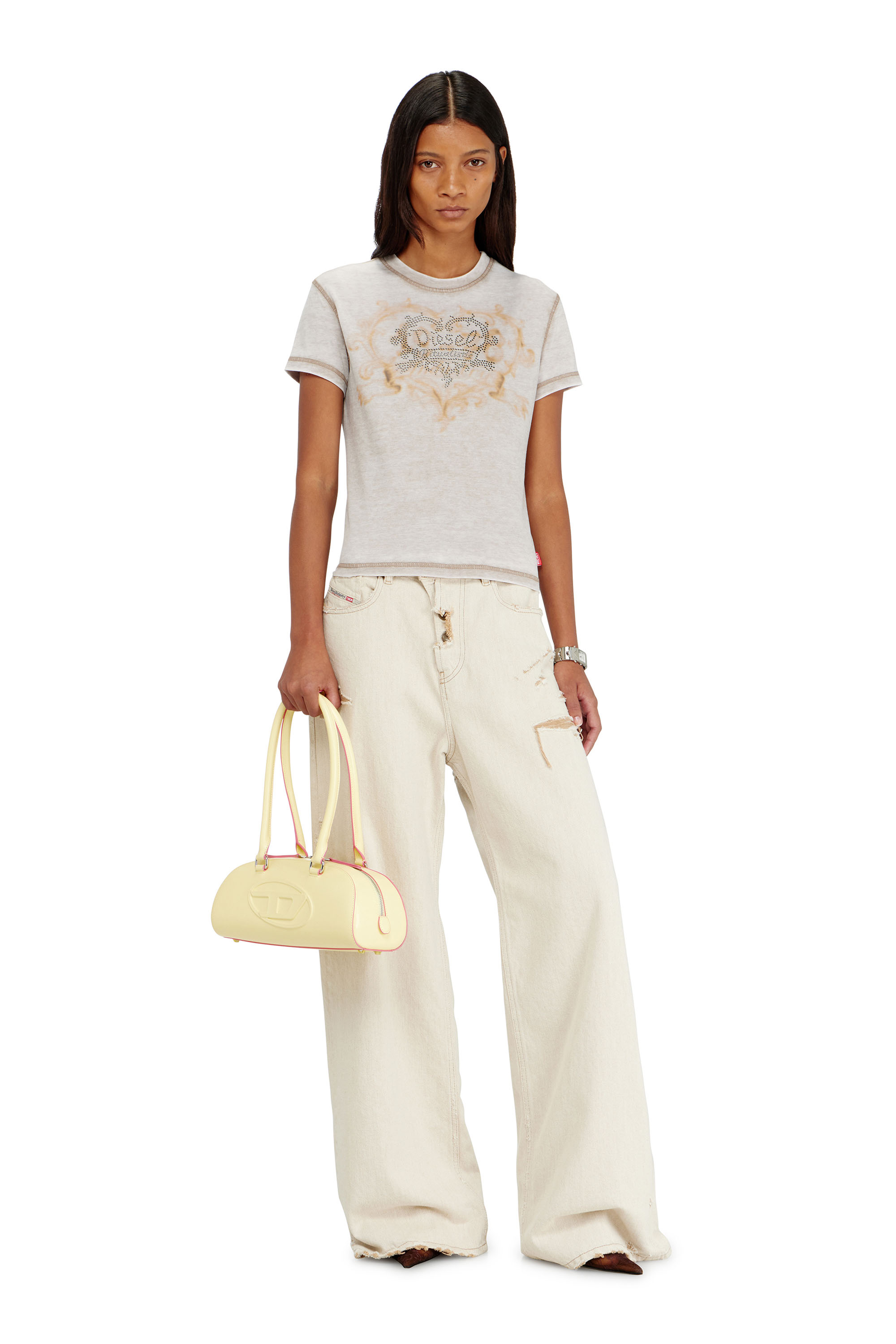 Diesel - T-ILA-AA1, Female's Tシャツ in ライトグレー - 3