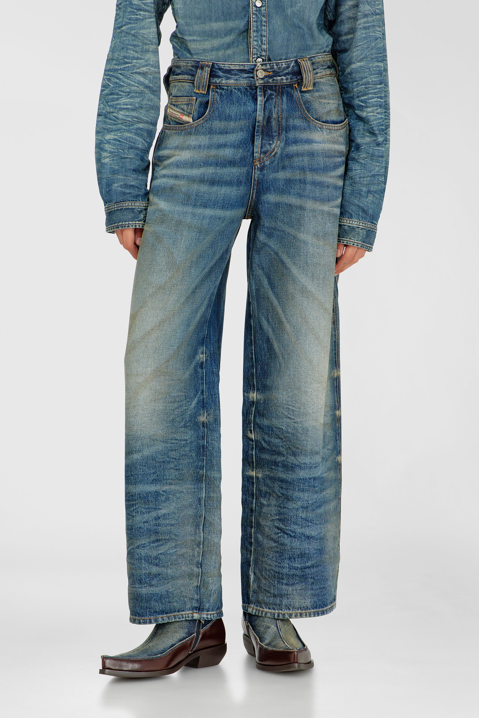 Diesel - Unisex's Relaxed Jeans 1982 D-Hakou 007GC, ミディアムブルー - 4
