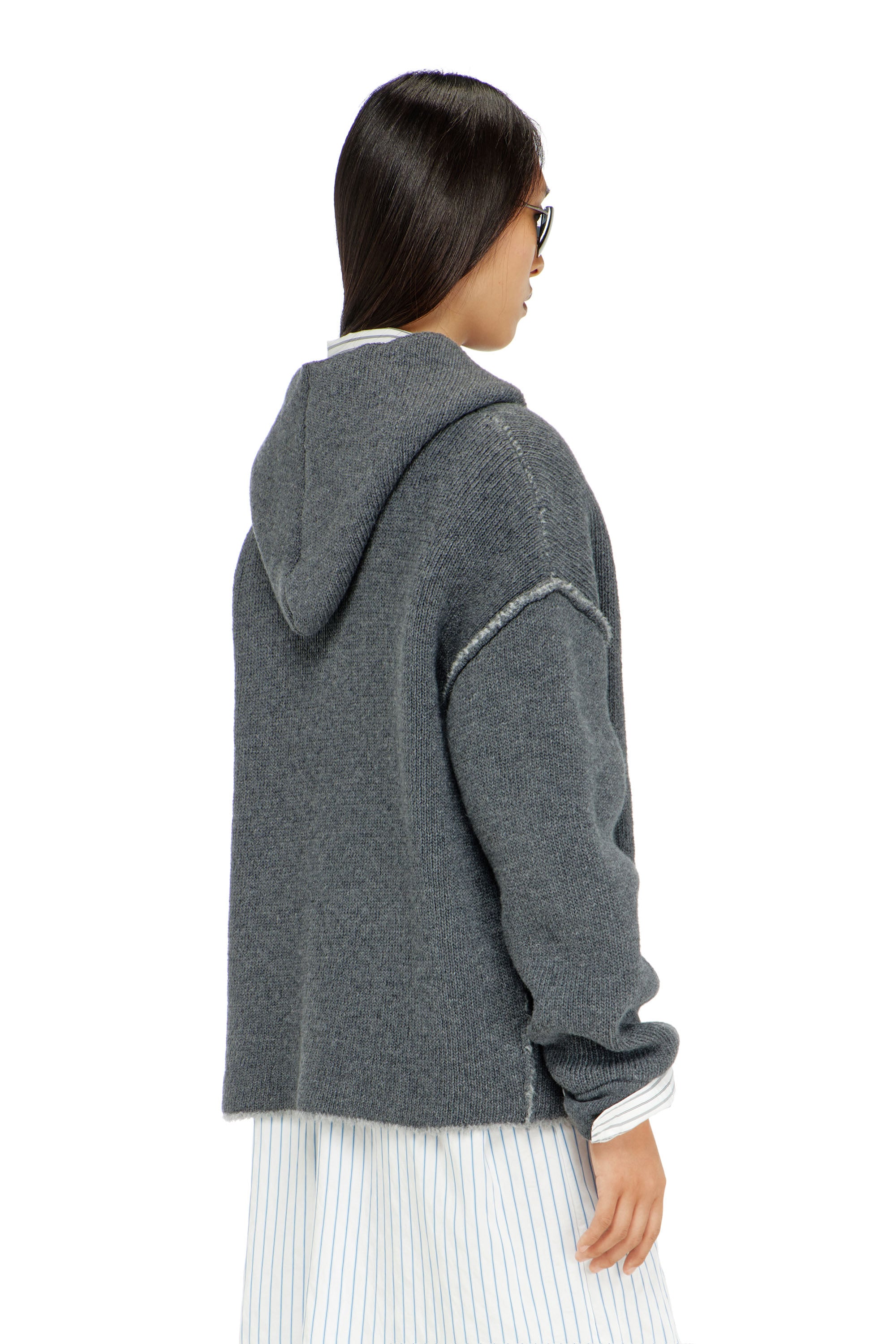 Diesel - M-BOUBLE, Female's ジップアップカーディガン in グレー - 4
