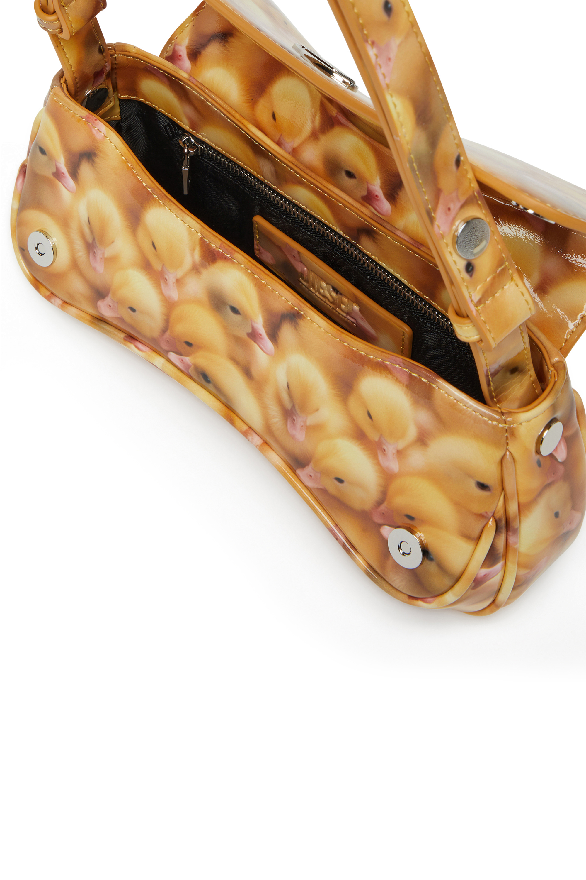 Diesel - PLAY CLUTCH, Female's Play-Glossy clutch with print in イエロー - 4