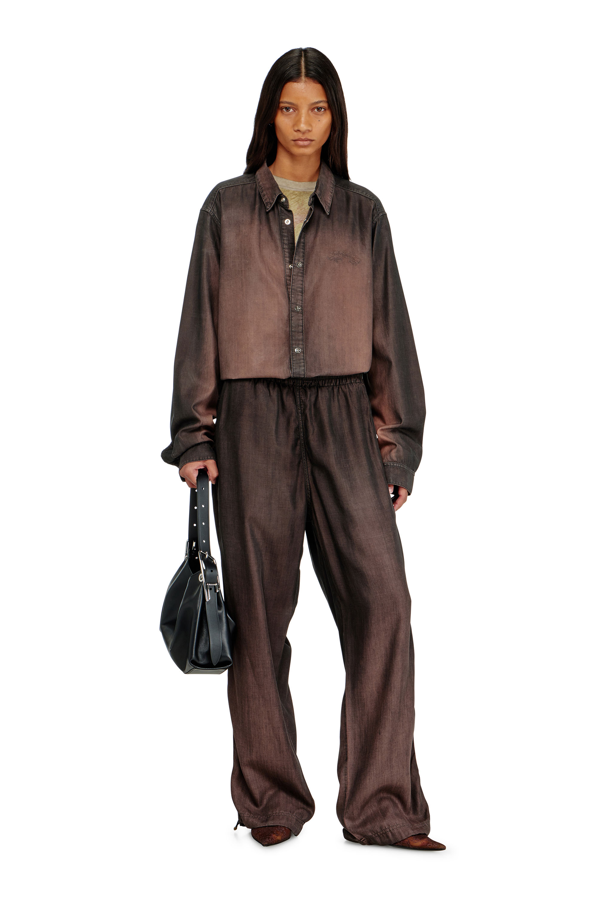 Diesel - Unisex's Relaxed Jeans D-Roder 068YF, ダークブラウン - 1