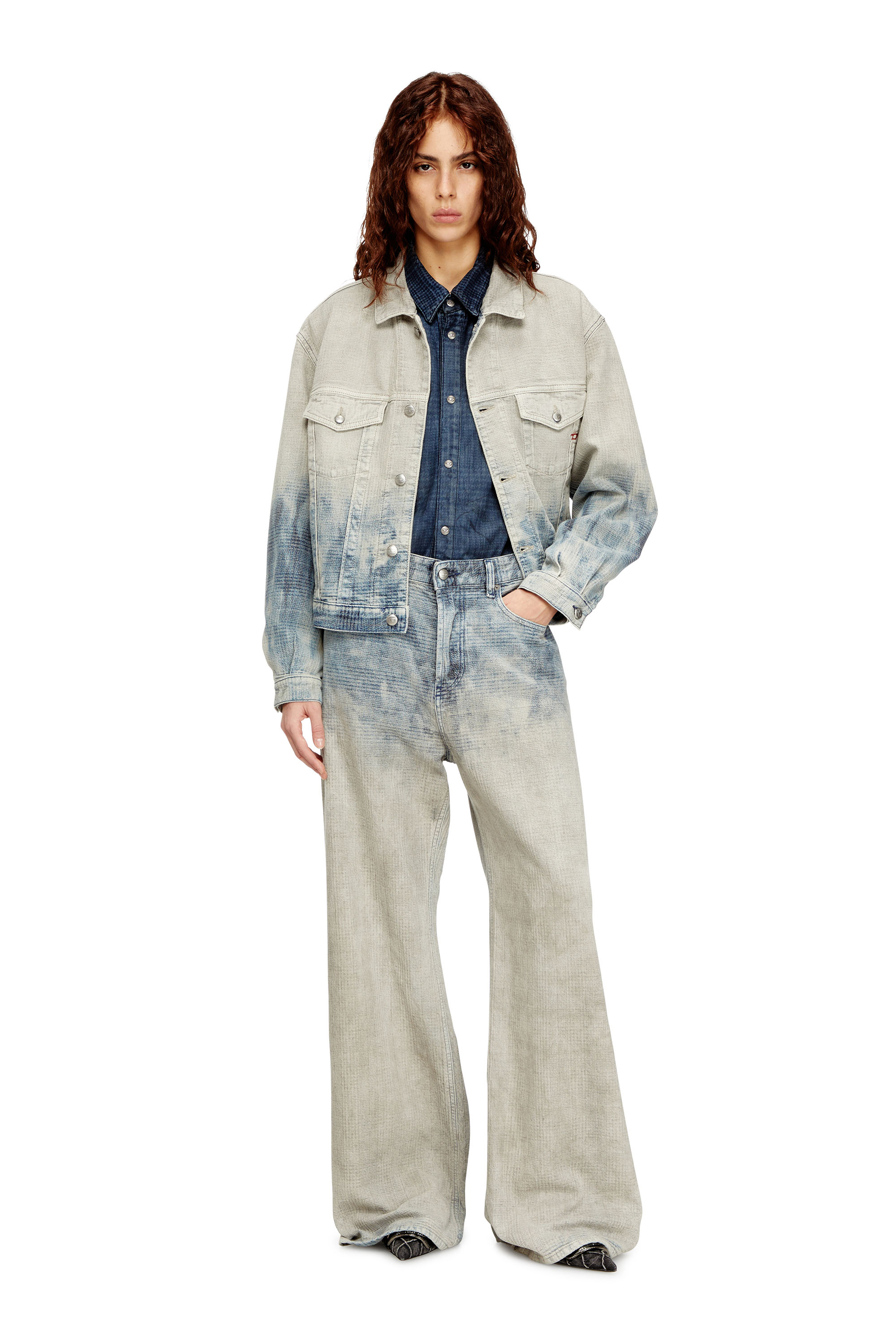 Diesel - D-RANGER, Unisex's デニムジャケット in グレー/ブルー - 4